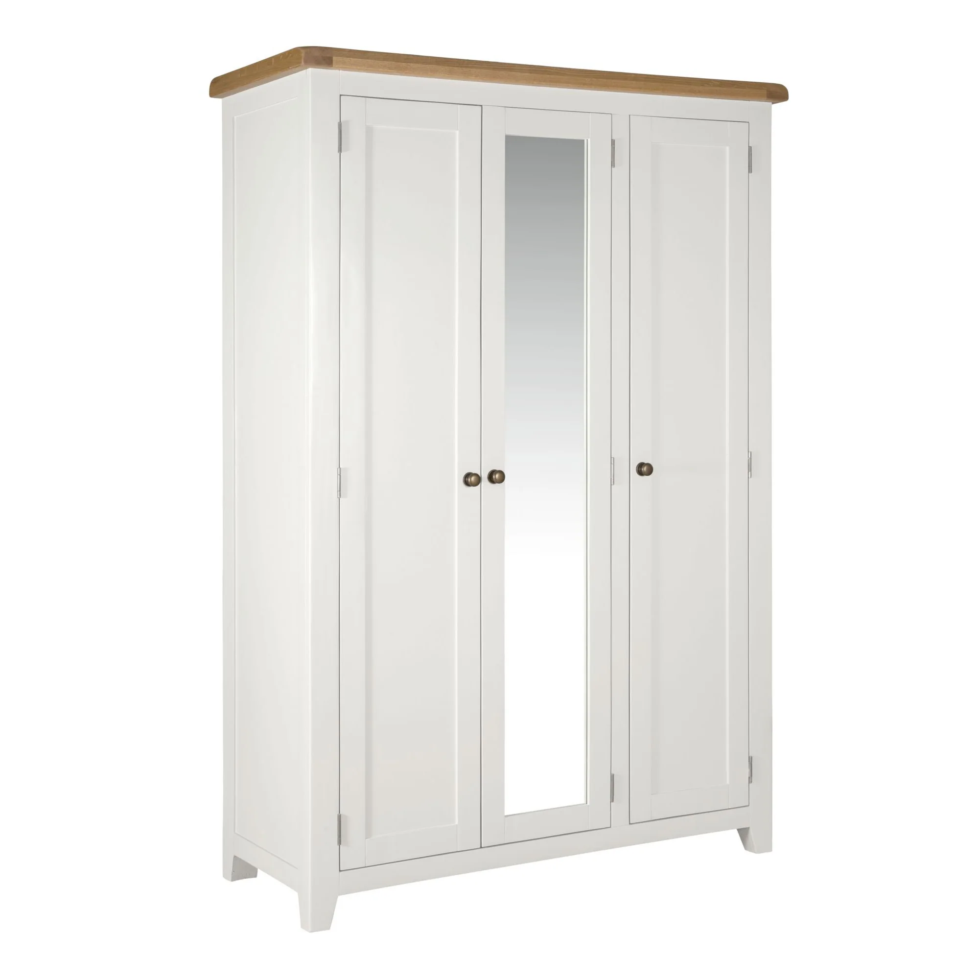 Cambridge Classic Cream Painted Oak 3 Door Full Hanging Wardrobe