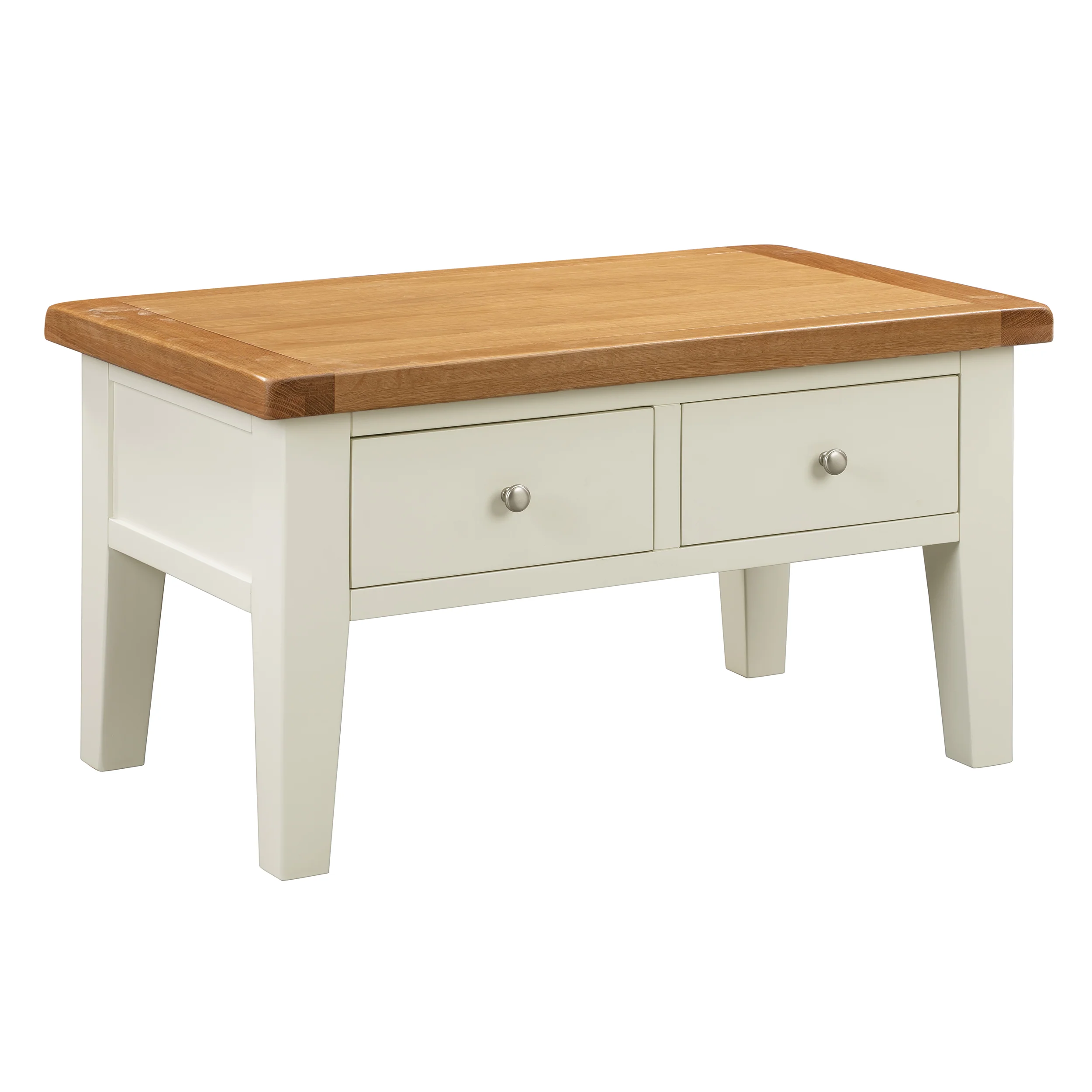 Cambridge Classic Cream Painted Oak Coffee Table with Drawers - Image 3