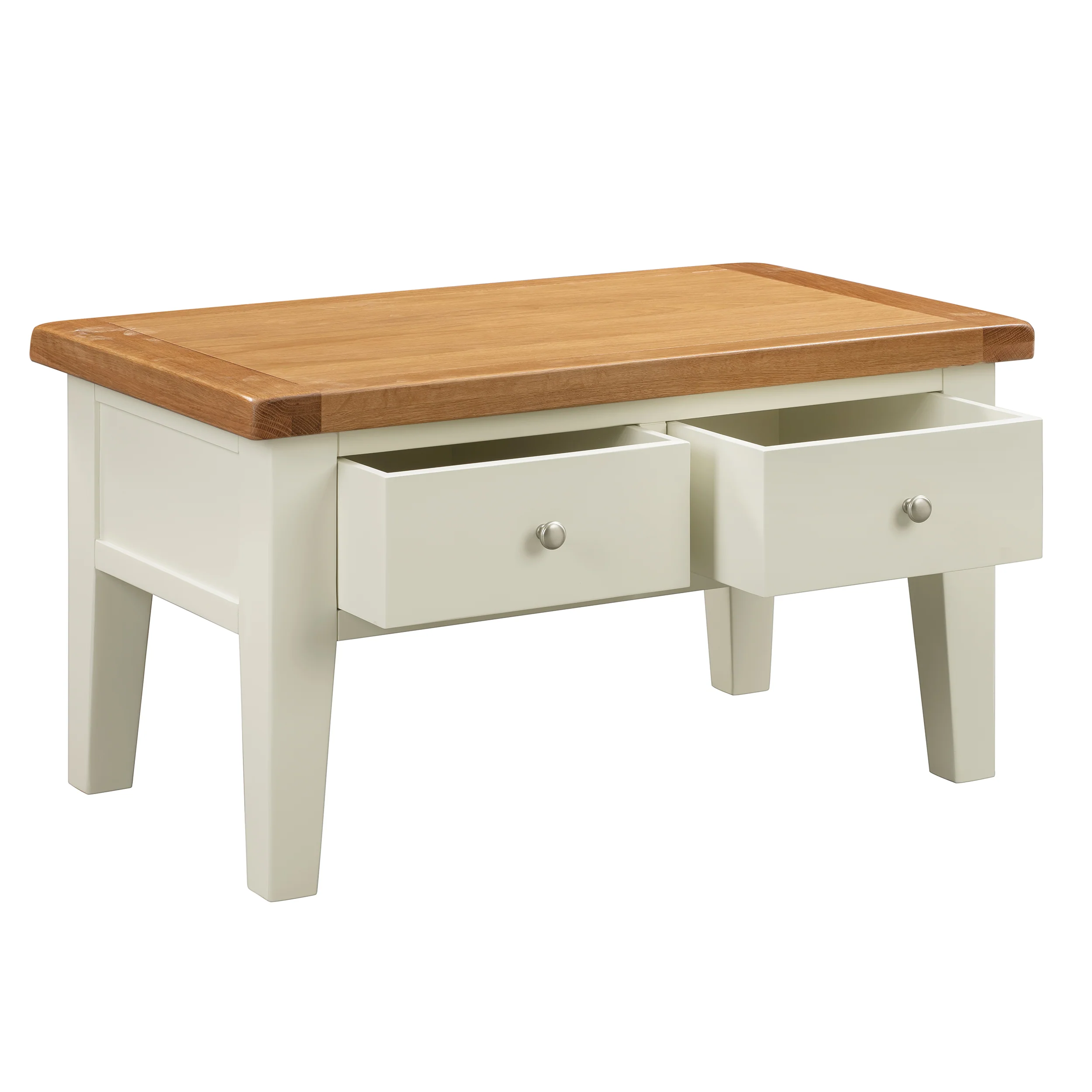 Cambridge Classic Cream Painted Oak Coffee Table with Drawers - Image 4