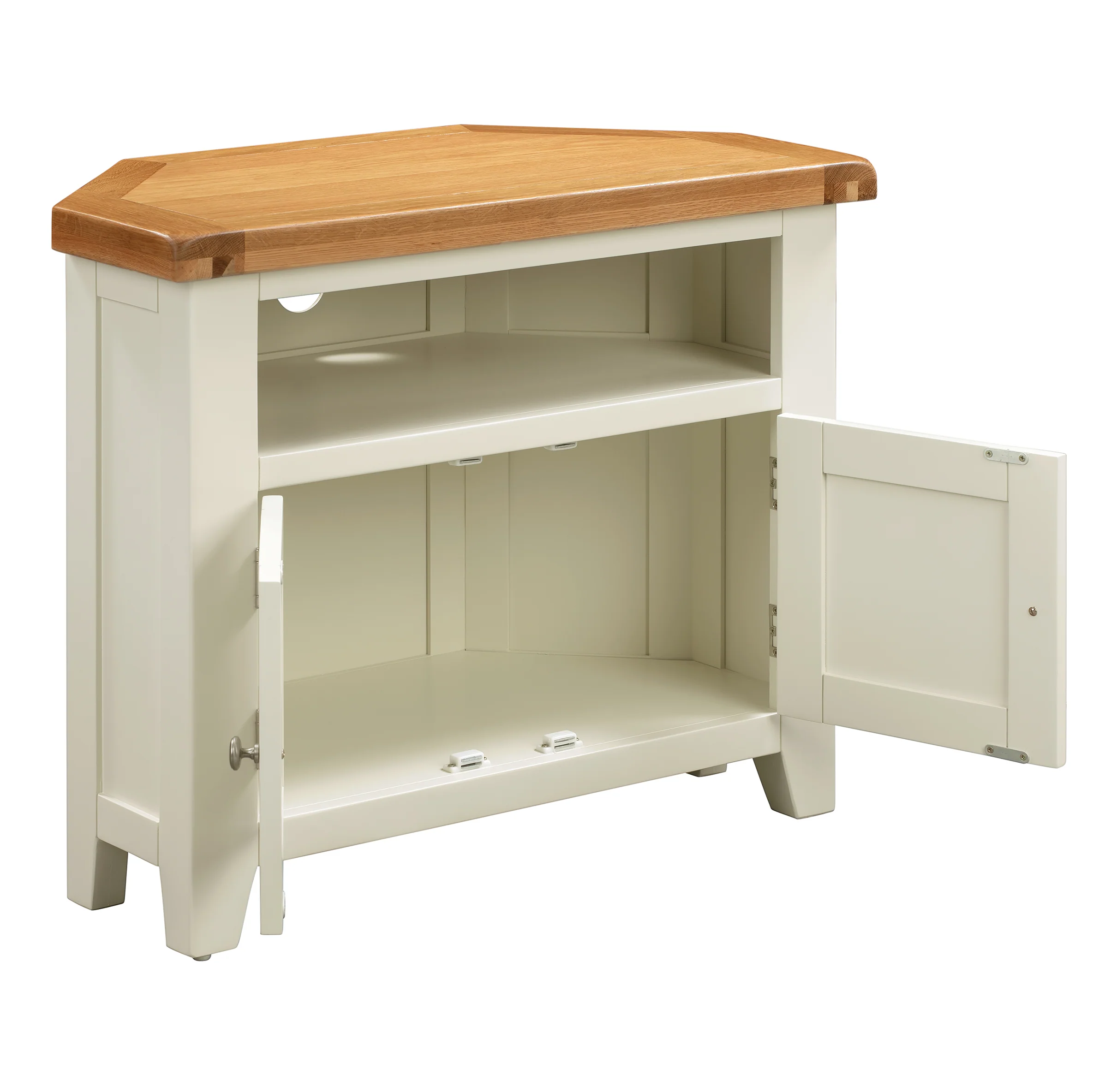 Cambridge Classic Cream Painted Oak Corner TV Unit - Image 3