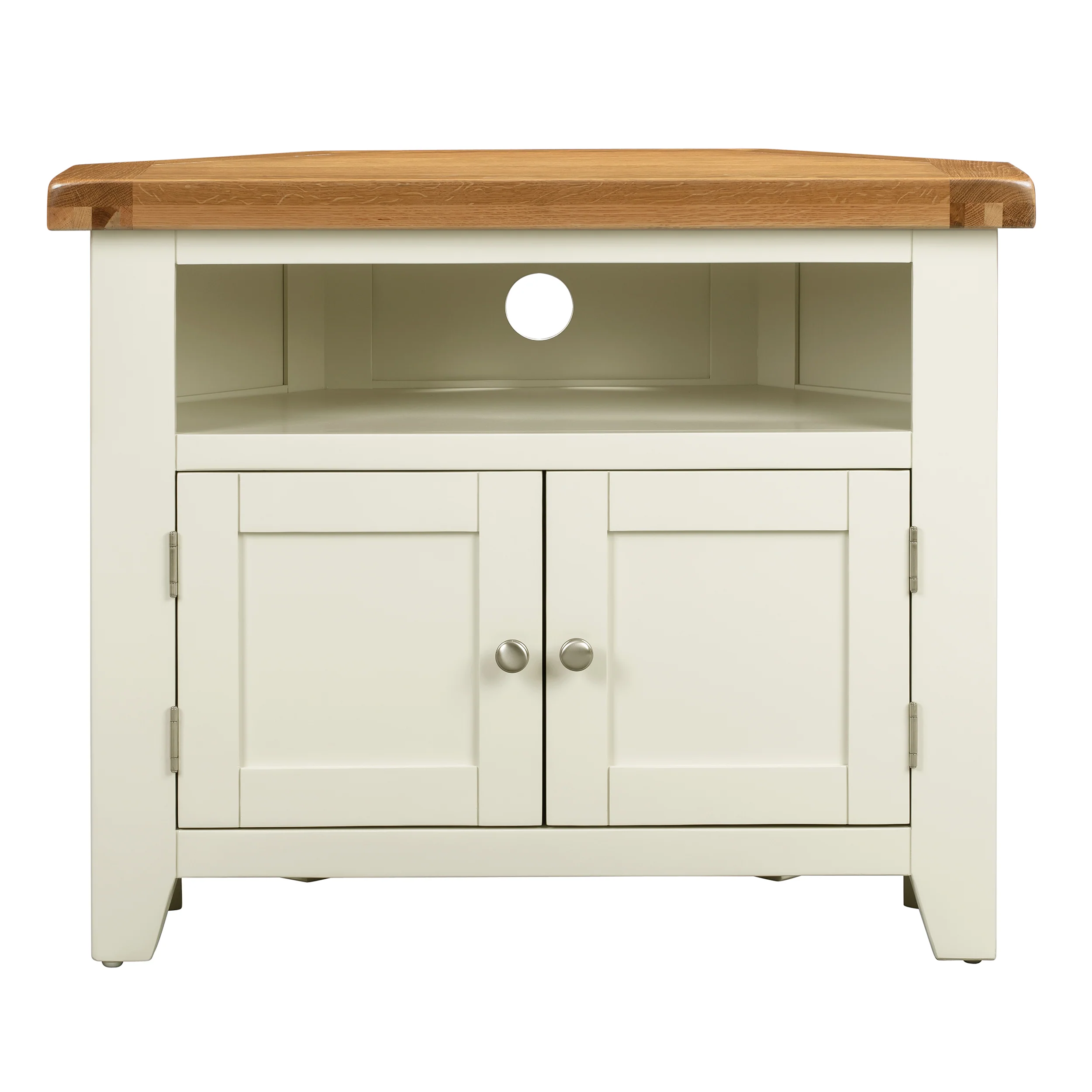 Cambridge Classic Cream Painted Oak Corner TV Unit - Image 4