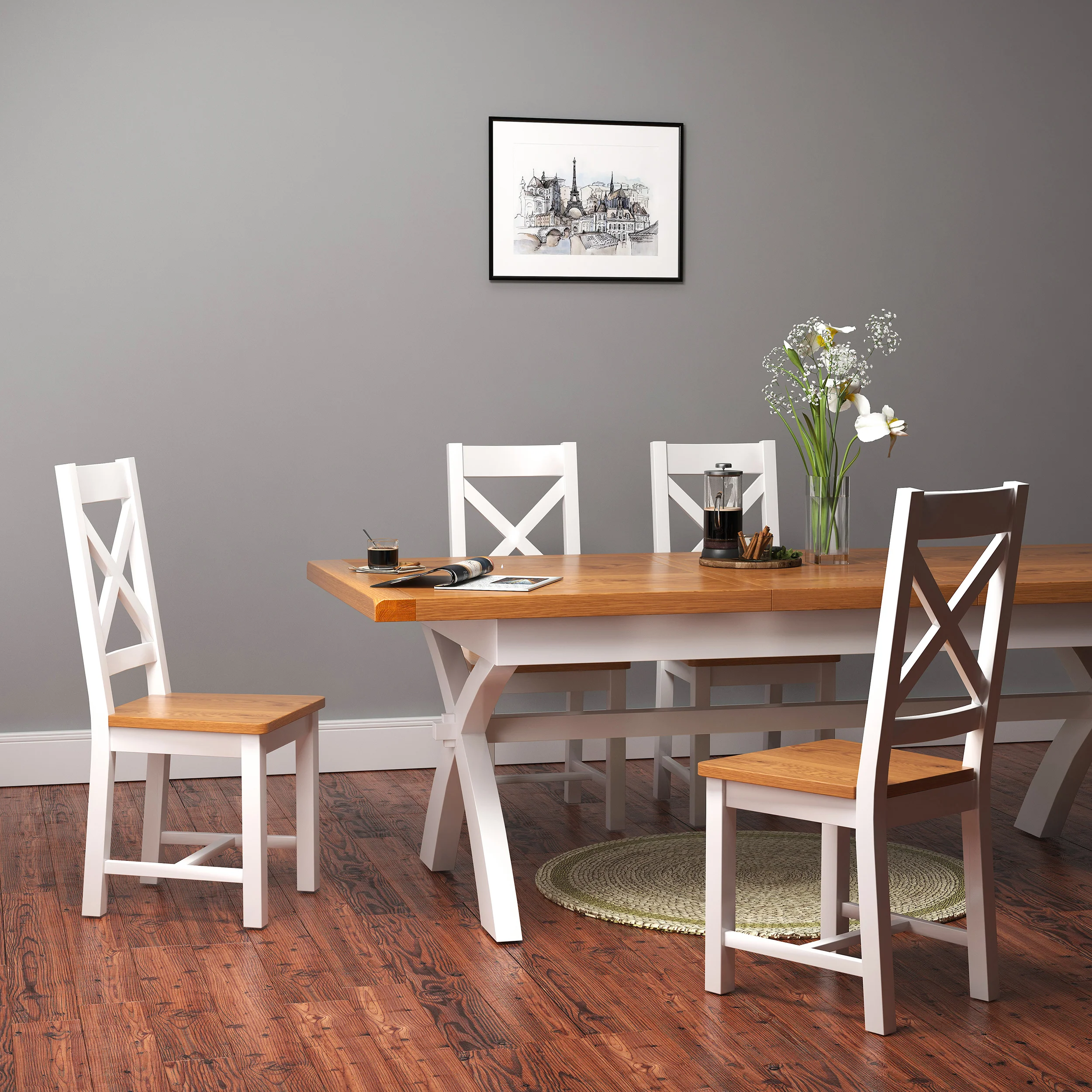 Cambridge Classic Cream Painted Oak Dining Chair - Image 8