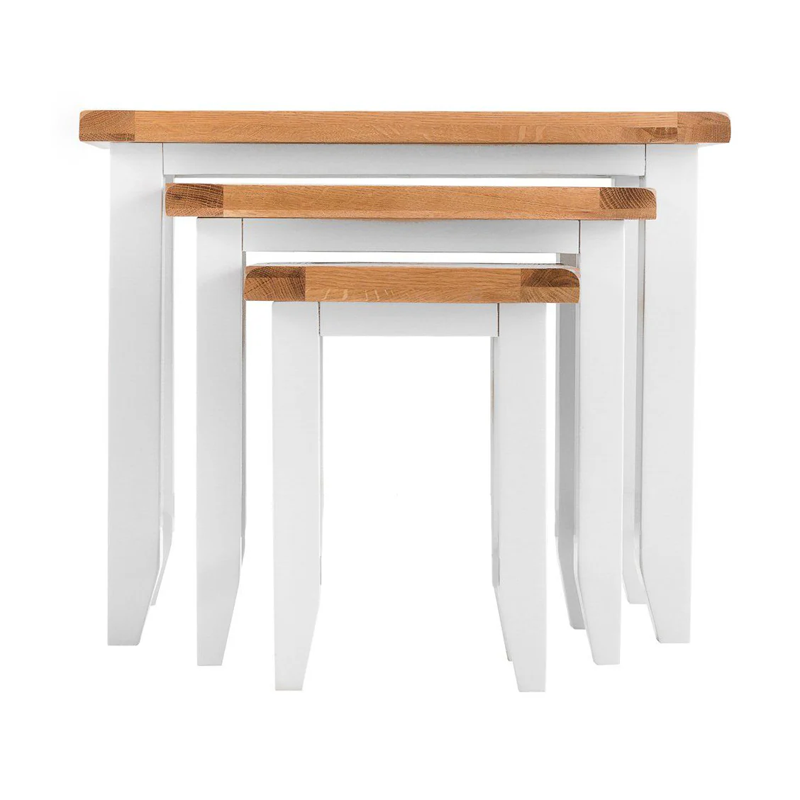 Cambridge Classic Cream Painted Oak Nest of 3 Tables - Image 3