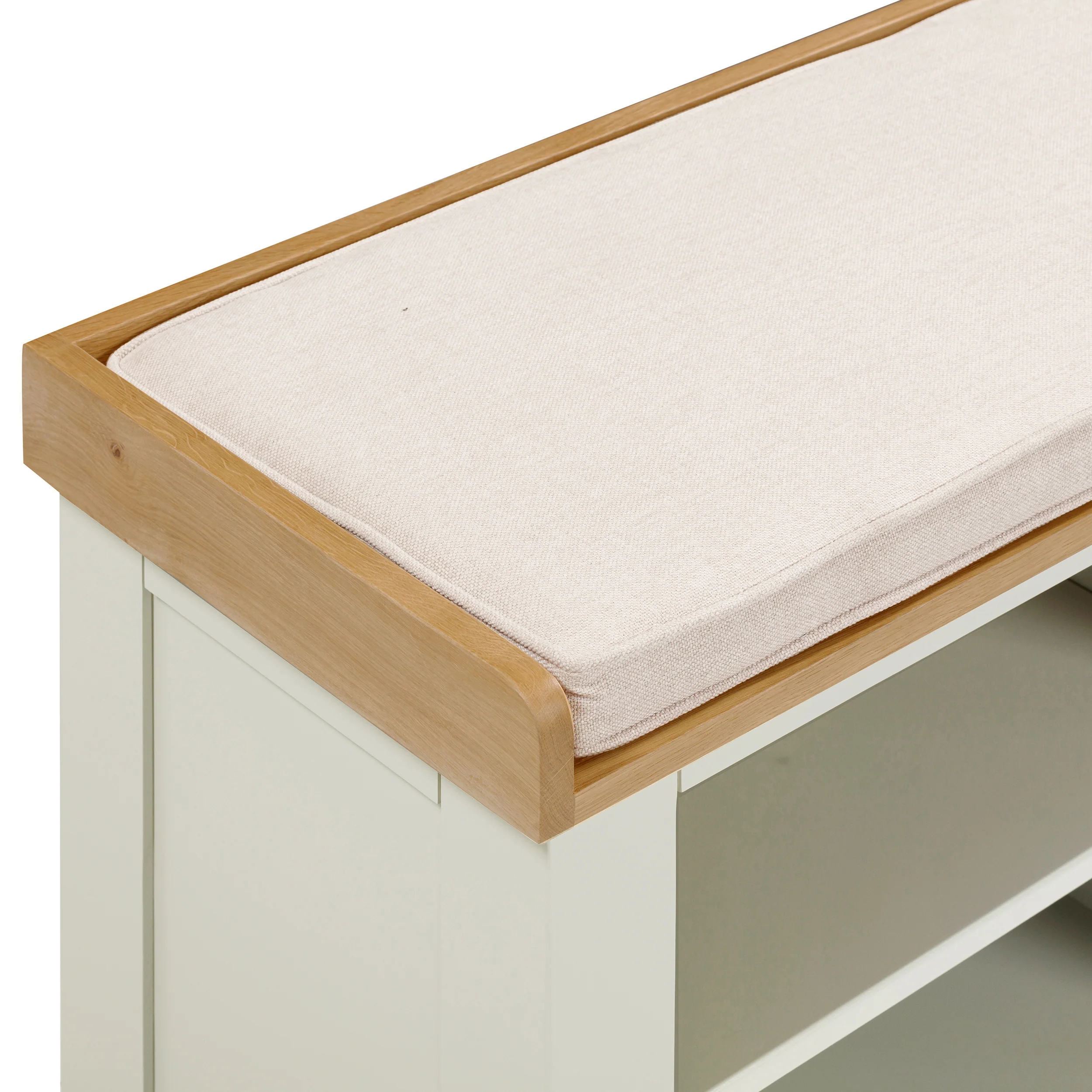 Cambridge Classic Cream Painted Oak Open Shoe Storage Bench - Image 3