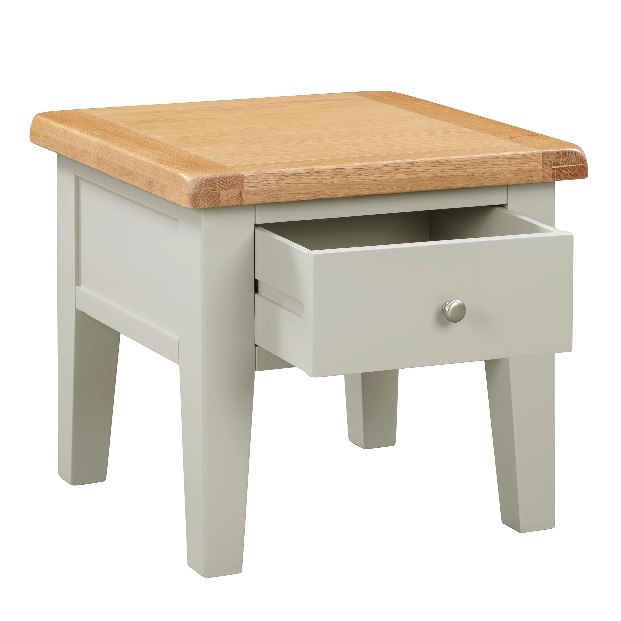 Cambridge Grey Painted Oak 1 Drawer Narrow Lamp Table - Image 4