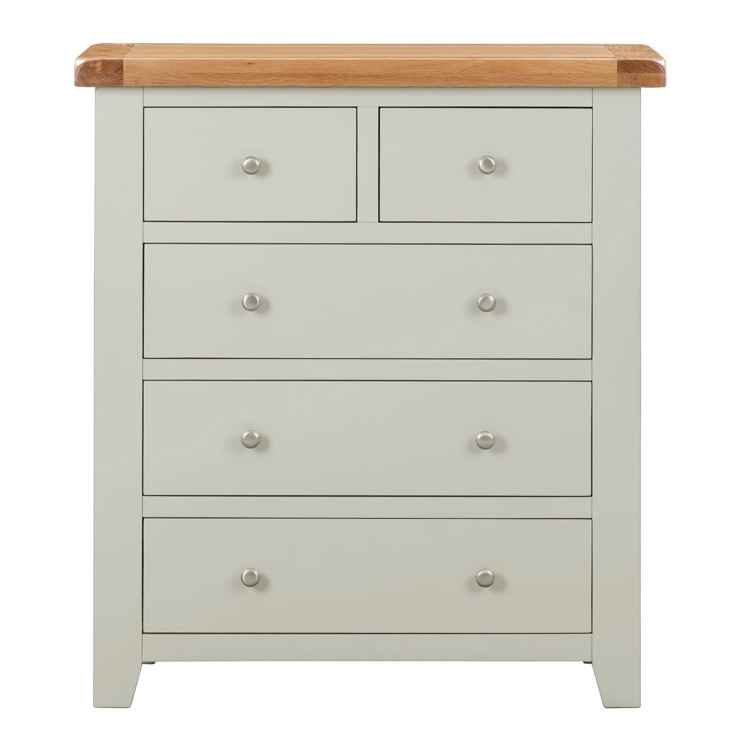 Cambridge Grey Painted Oak 2 Over 3 Chest Of Drawers - Image 2