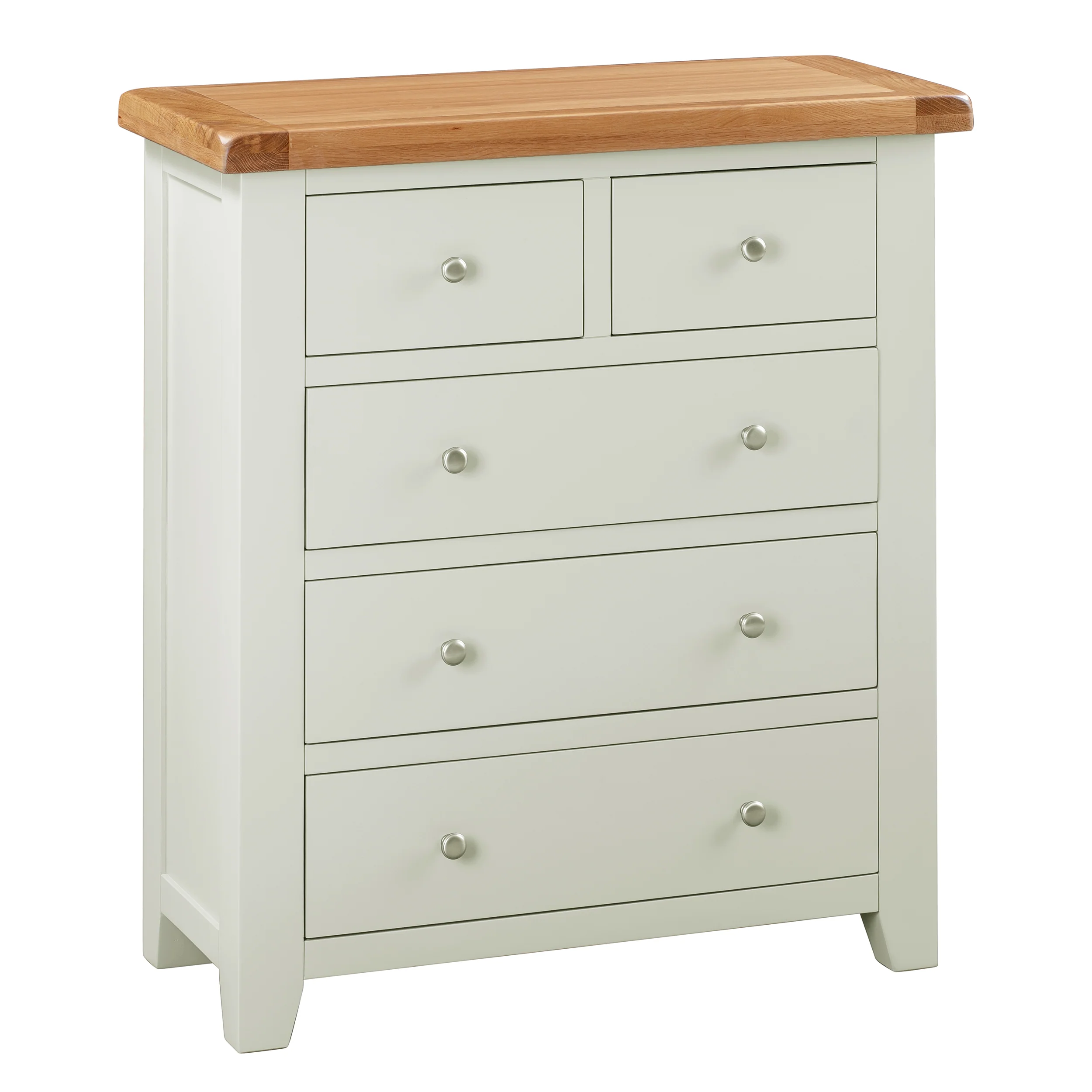Cambridge Grey Painted Oak 2 Over 3 Chest Of Drawers - Image 3