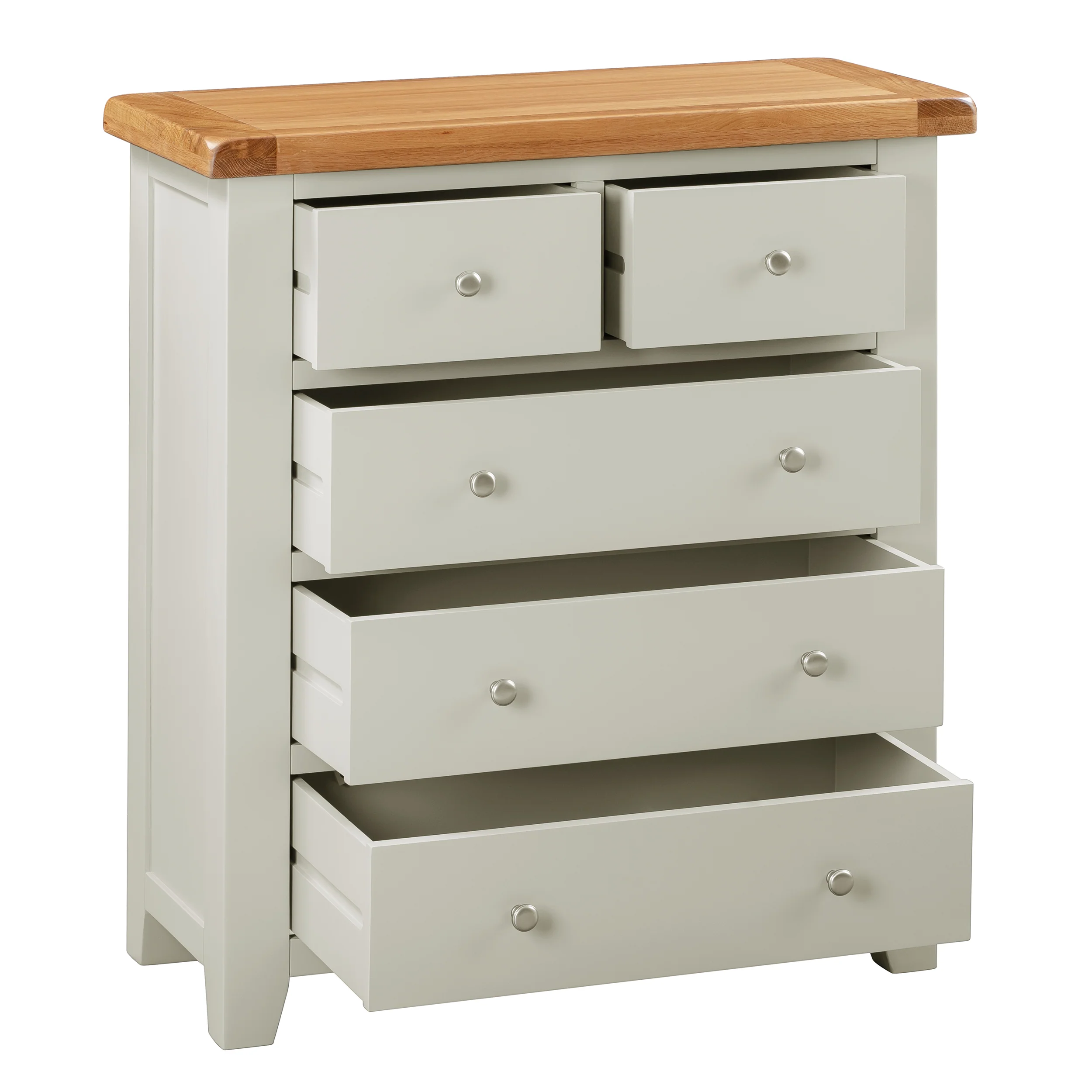 Cambridge Grey Painted Oak 2 Over 3 Chest Of Drawers - Image 4