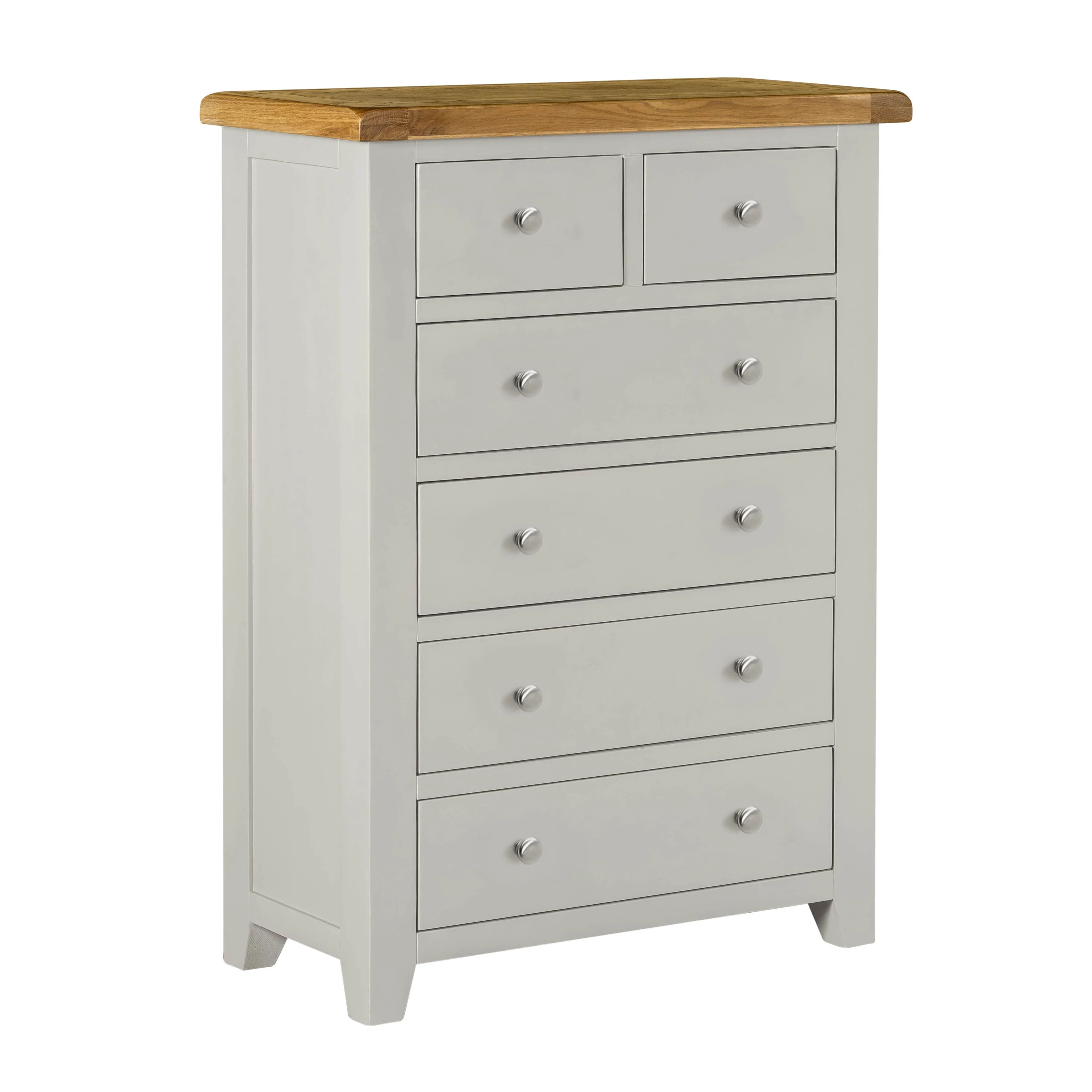 Cambridge Grey Painted Oak 2 Over 4 Chest Of Drawers - Image 3