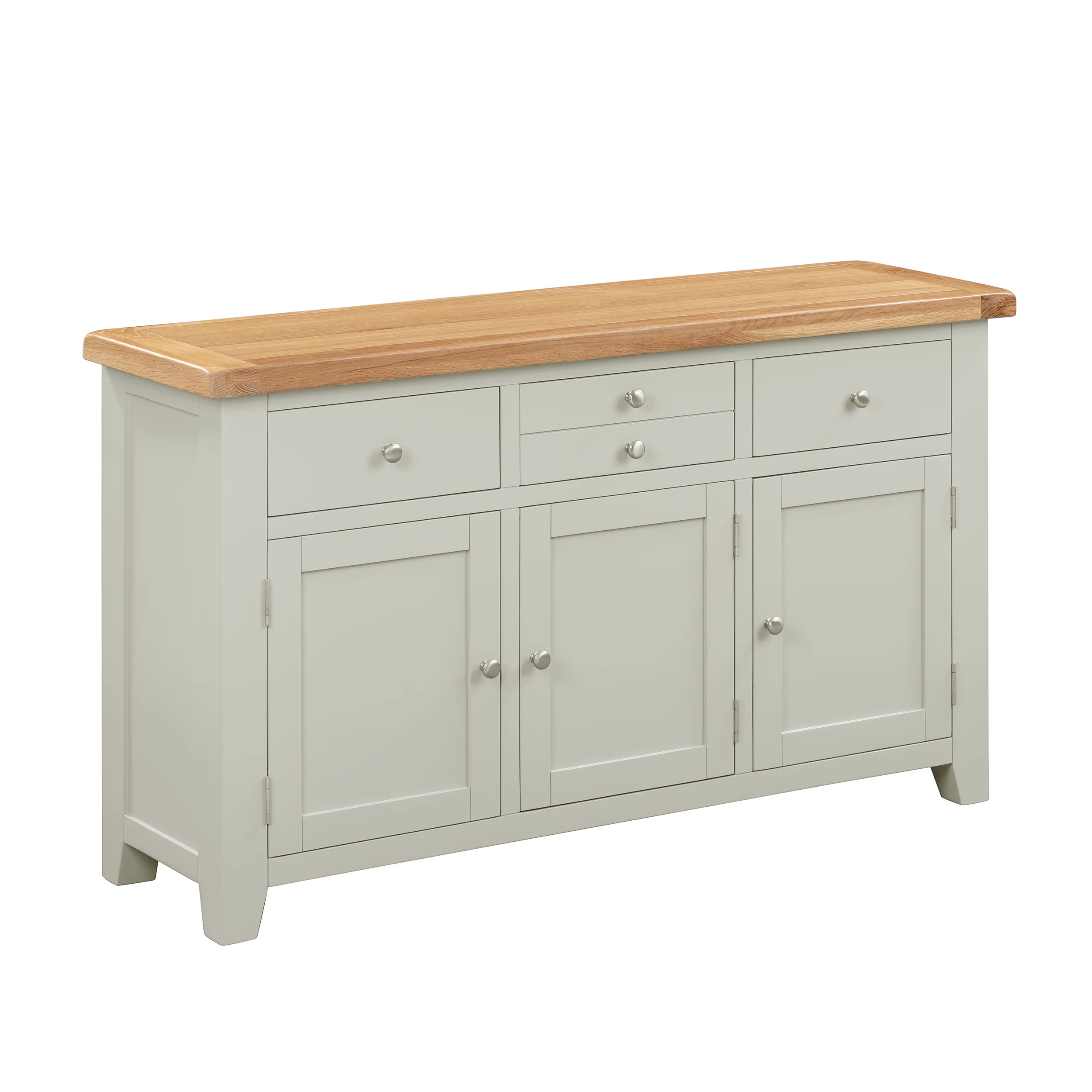 Cambridge Grey Painted Oak 3 Door 3 Drawer Sideboard - Image 3