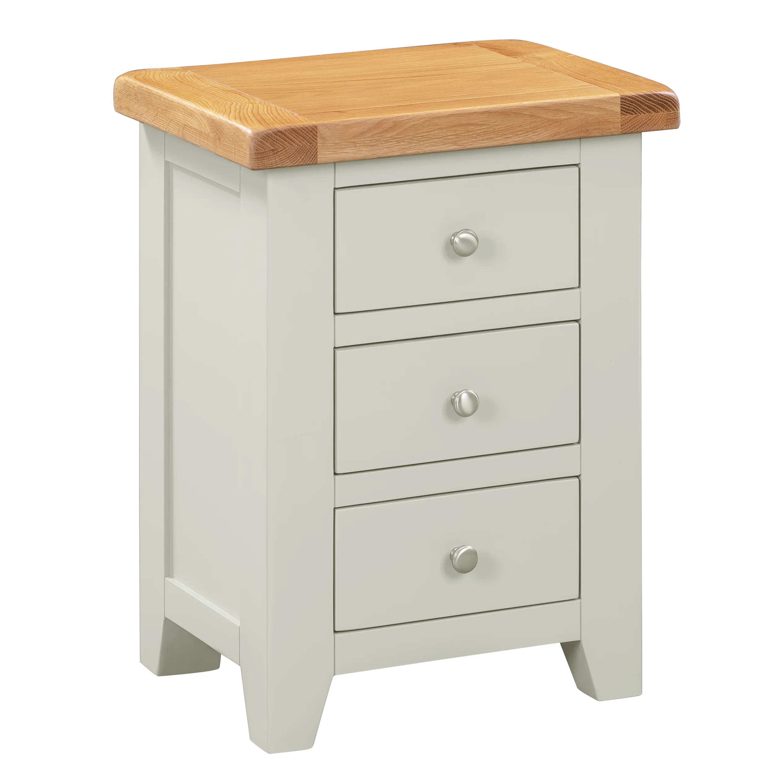 Cambridge Grey Painted Oak 3 Drawer Bedside - Image 3