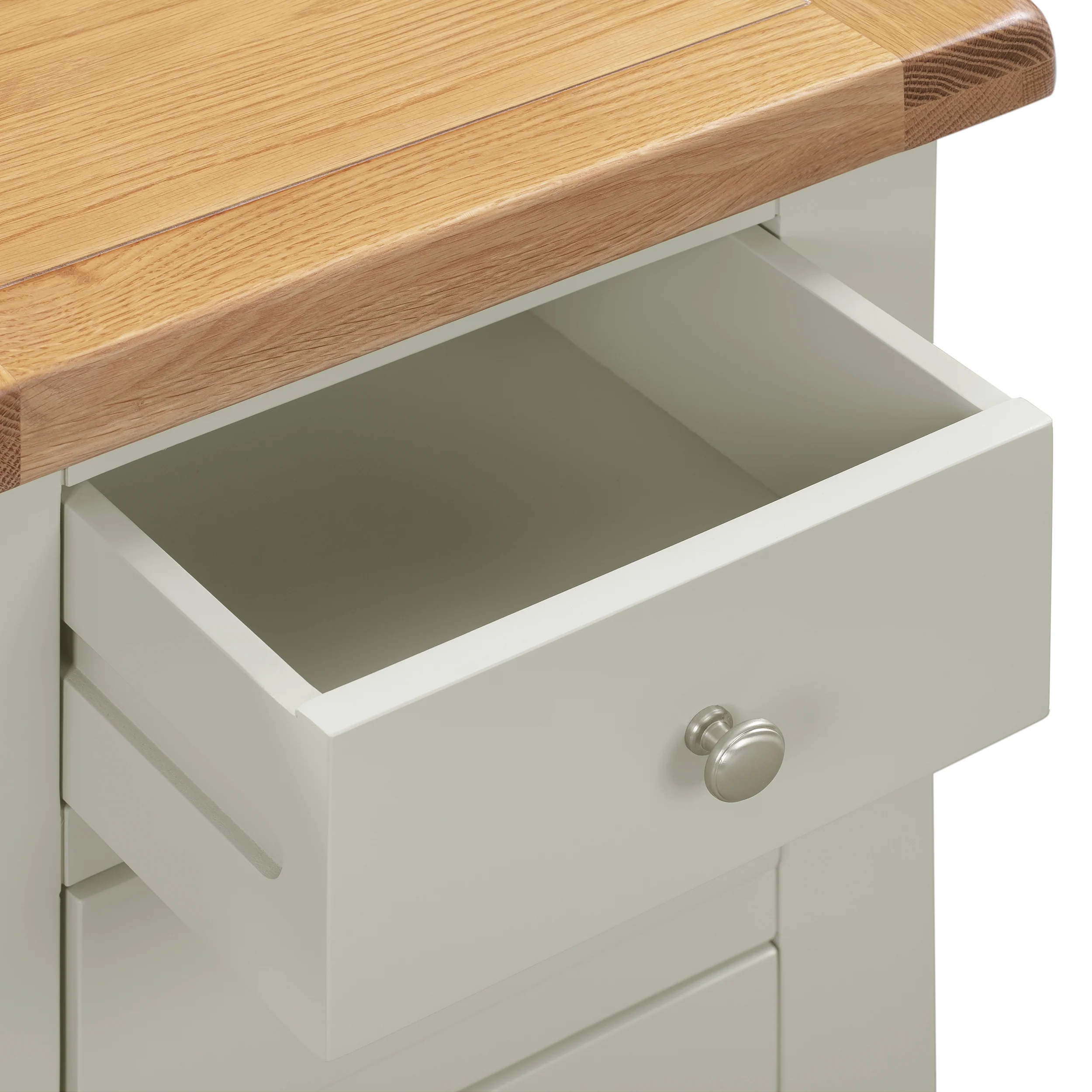 Cambridge Grey Painted Oak 3 Drawer Bedside - Image 5