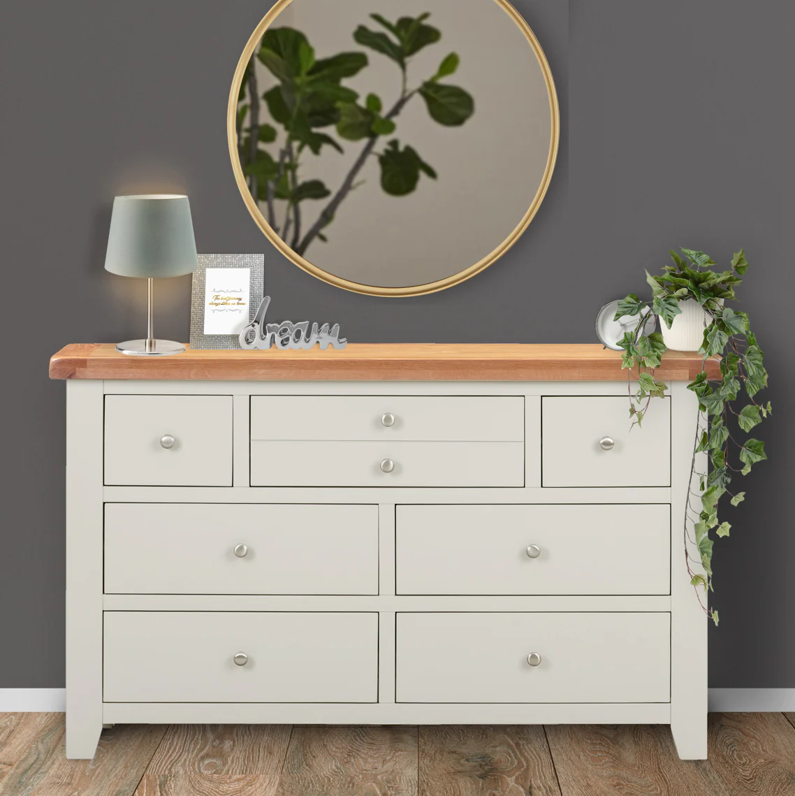 Cambridge Grey Painted Oak 3 Over 4 Chest Of Drawers - Image 5
