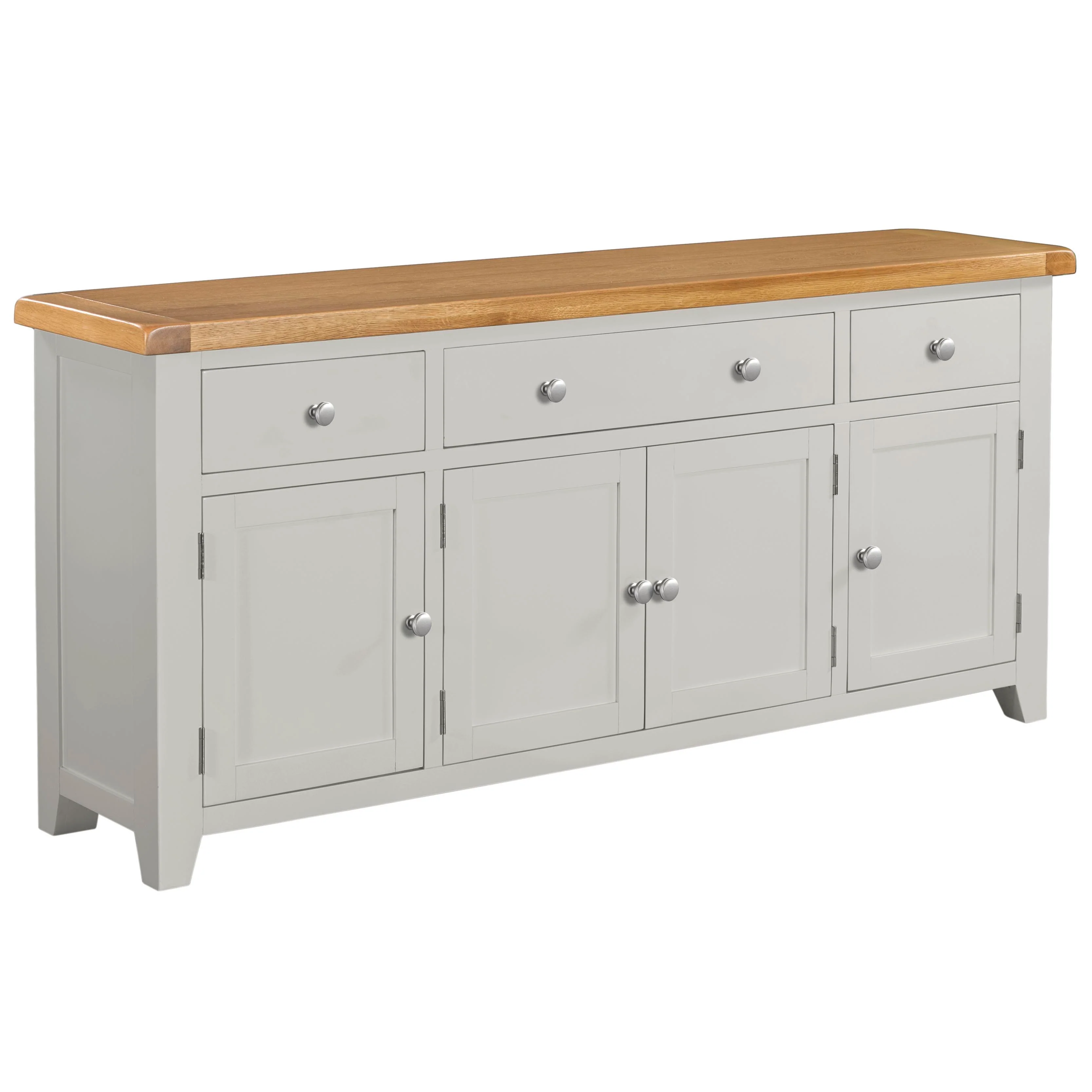 Cambridge Grey Painted Oak 4 Door 3 Drawer Sideboard - Image 2