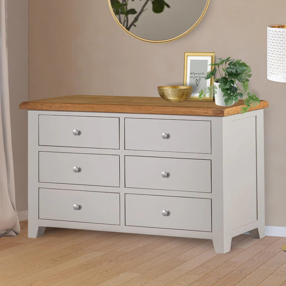 Cambridge Grey Painted Oak 6 Drawer Chest - Image 4
