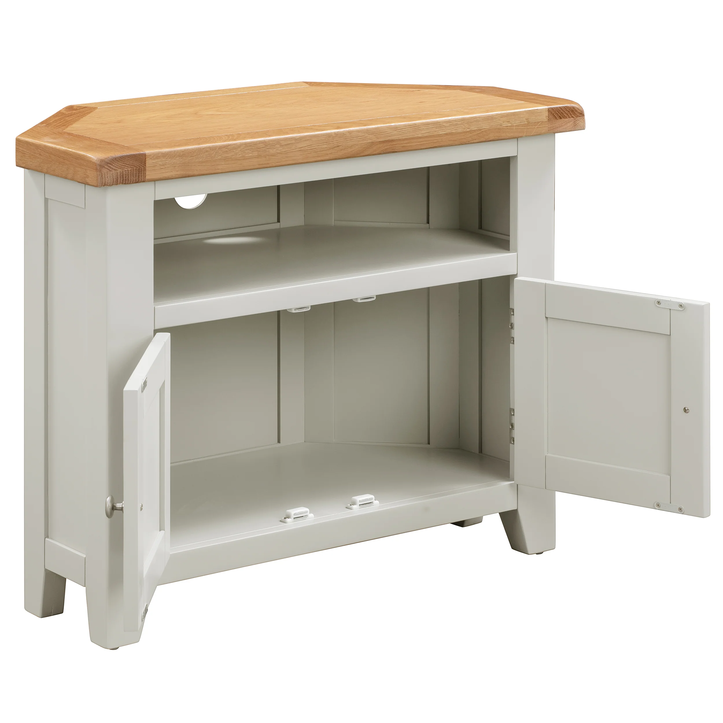 Cambridge Grey Painted Oak Corner TV Unit - Image 4