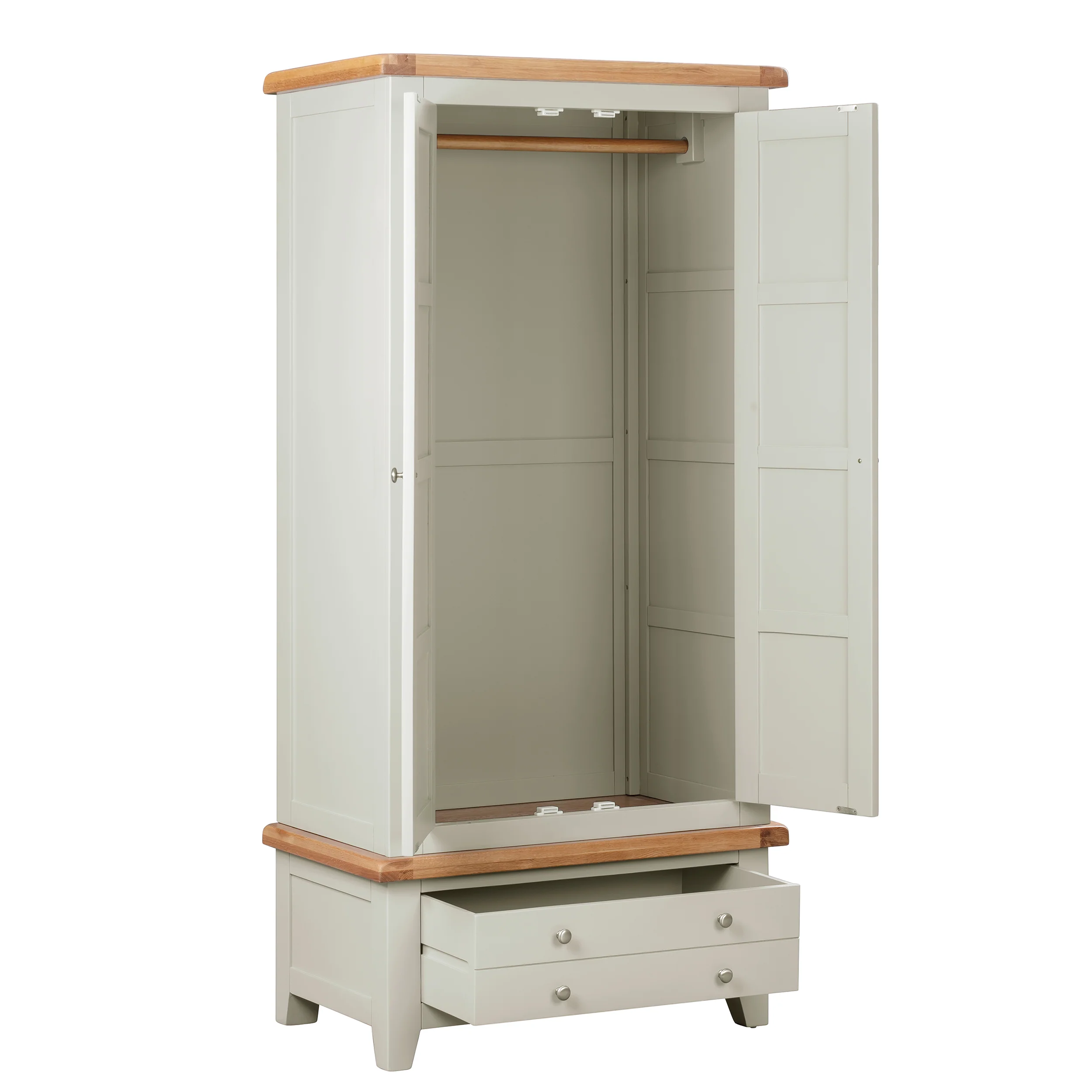 Cambridge Grey Painted Oak Double Wardrobe - Image 3