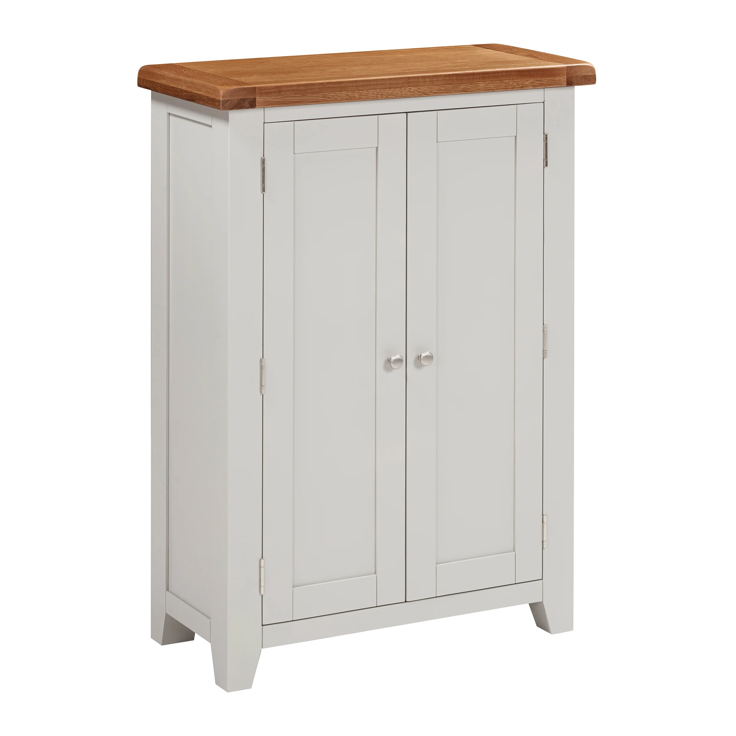 Cambridge Grey Painted Oak Large Shoe Cupboard - Image 3