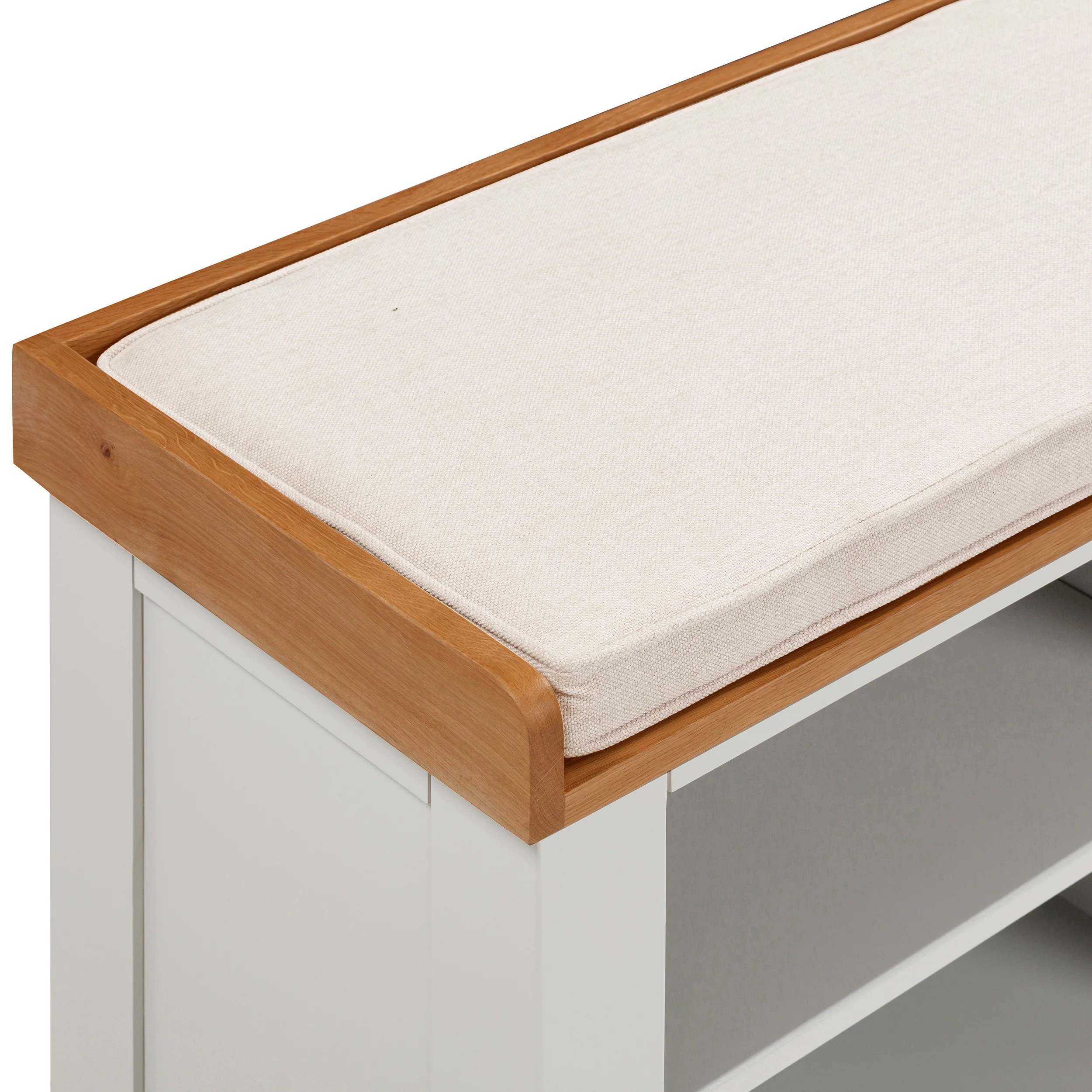 Cambridge Grey Painted Oak Open Shoe Storage Bench - Image 3