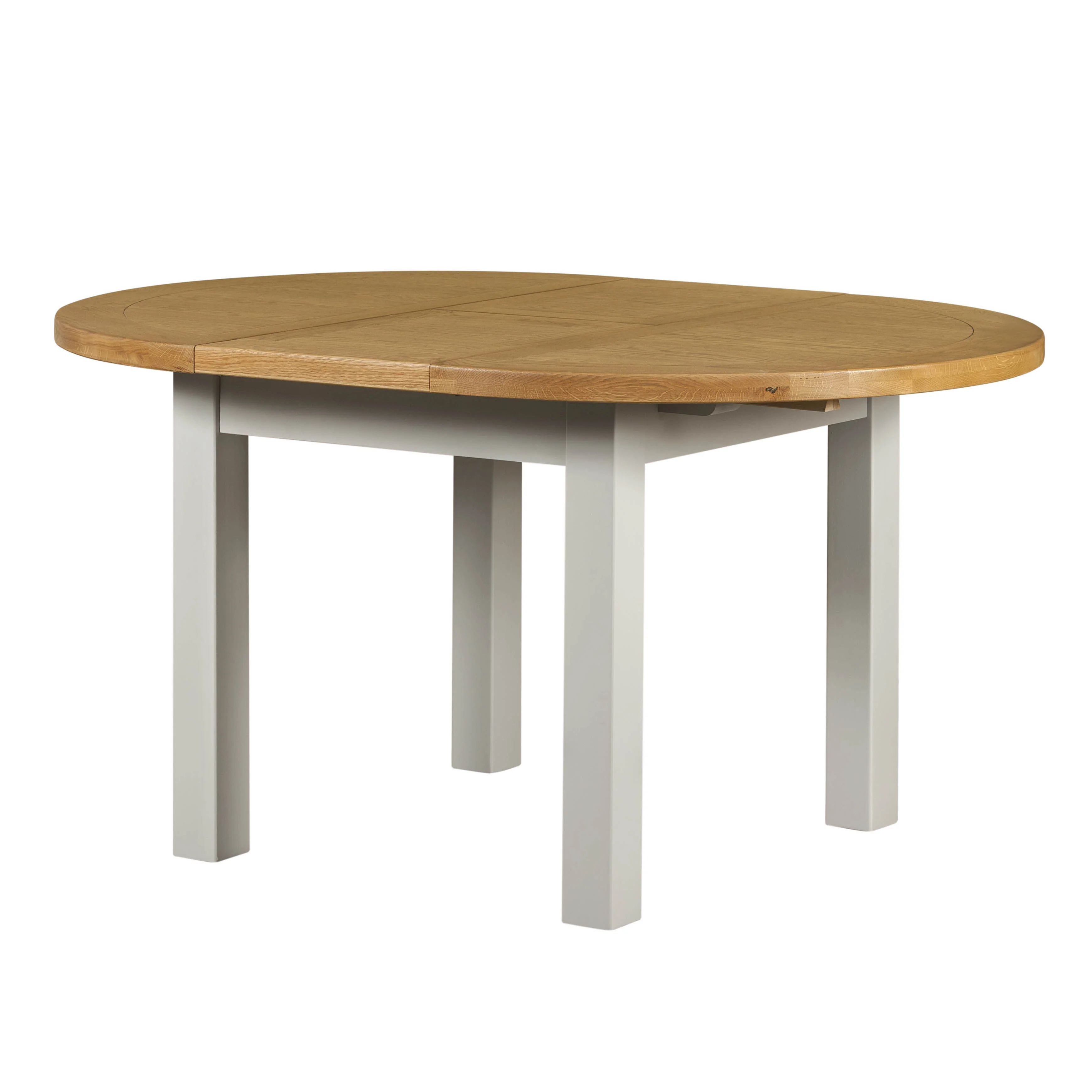 Cambridge Grey Painted Oak Round Extending Dining Table (1.1 m-1.5 m) - Image 3