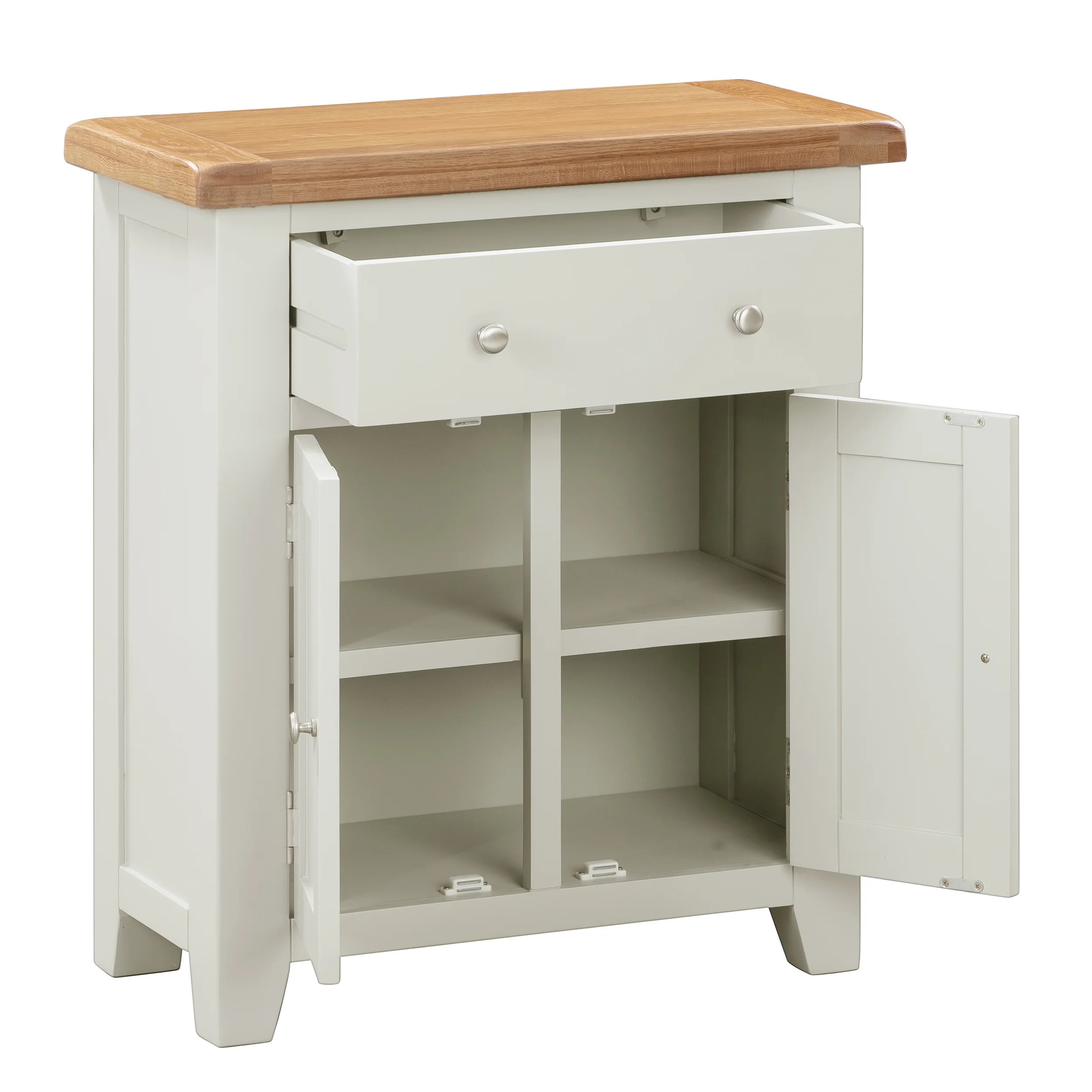 Cambridge Grey Painted Oak Small 1 Drawer 2 Door Sideboard - Image 3