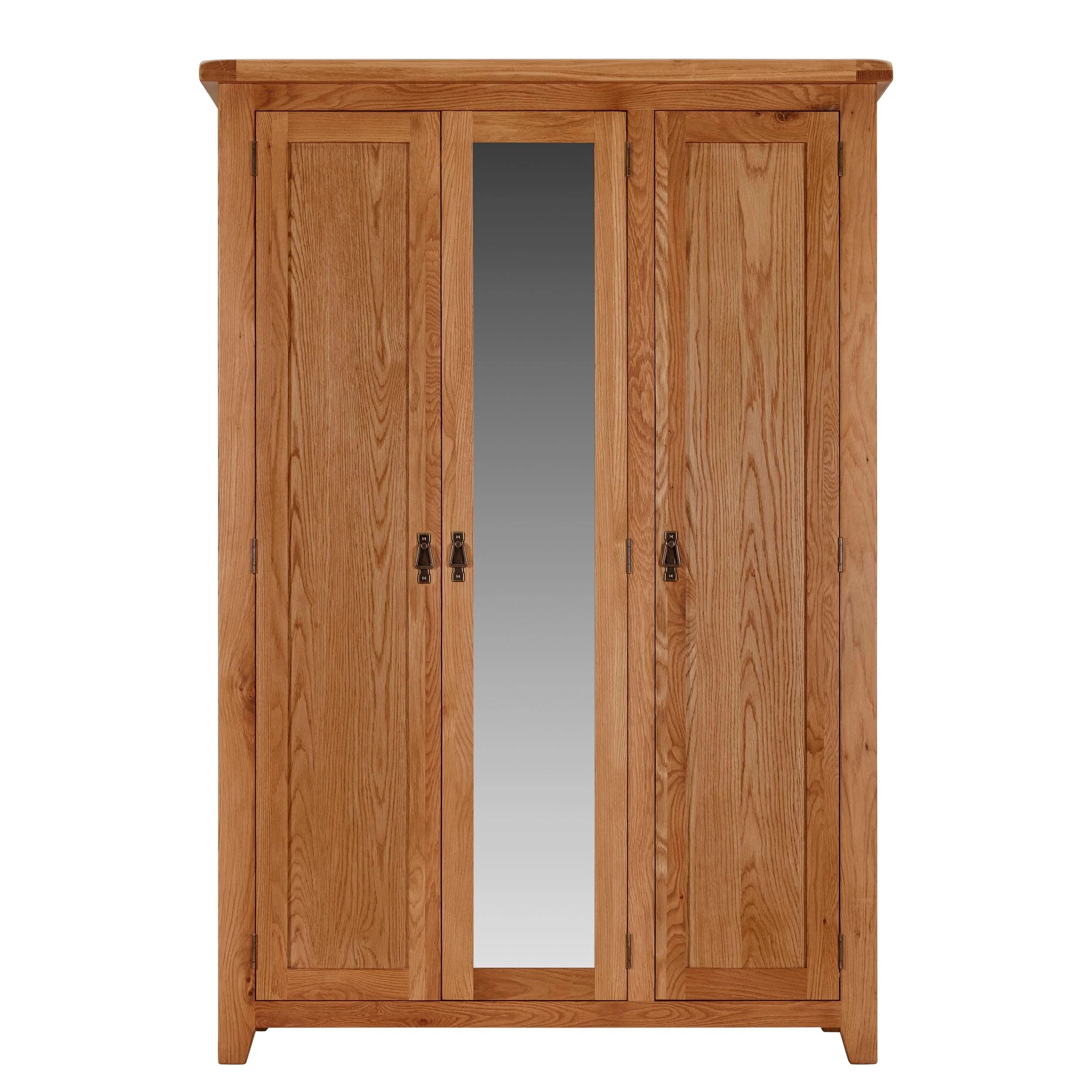 Cambridge Oak 3 Door Full Hanging Wardrobe - Image 3