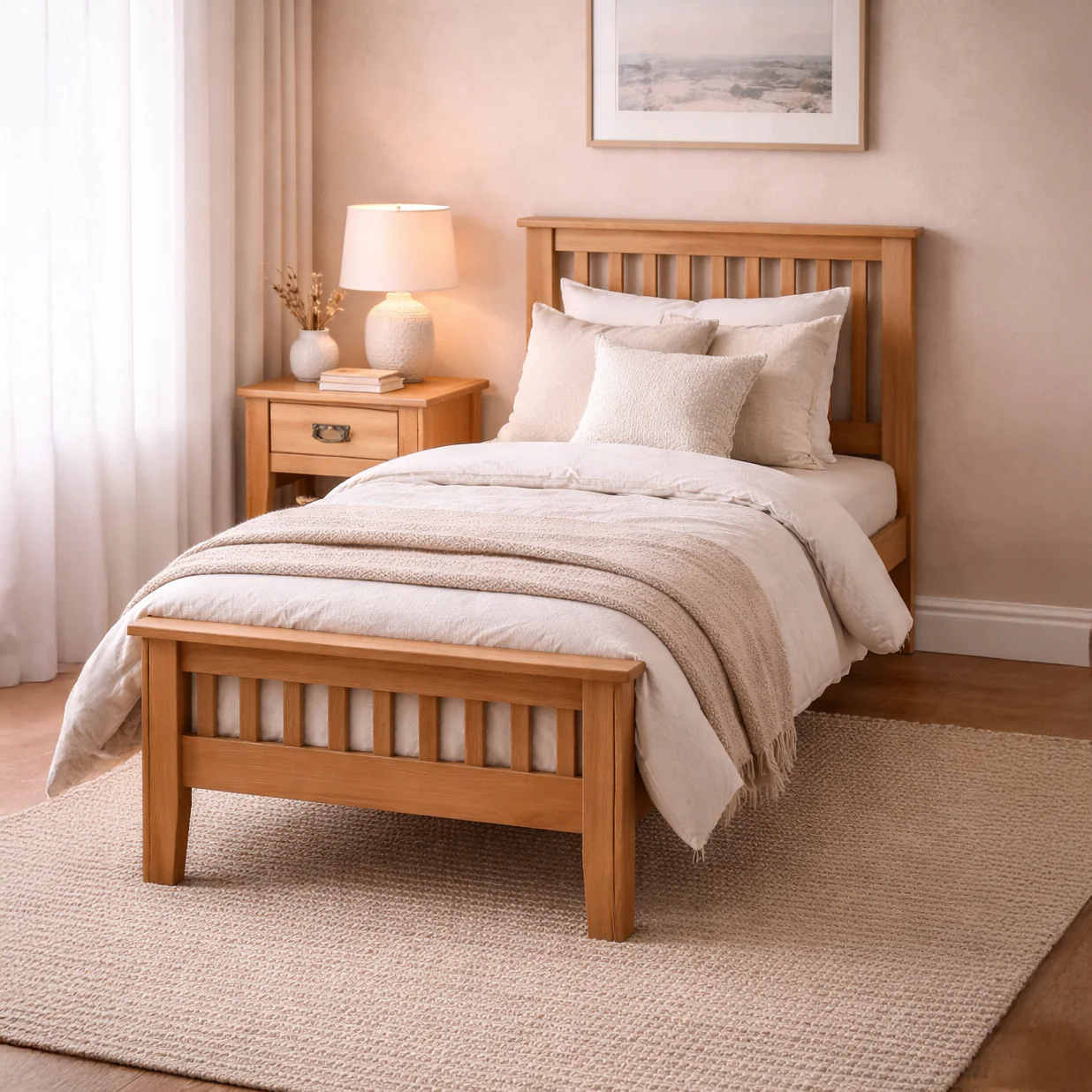 Cambridge Oak 3ft Single Bed