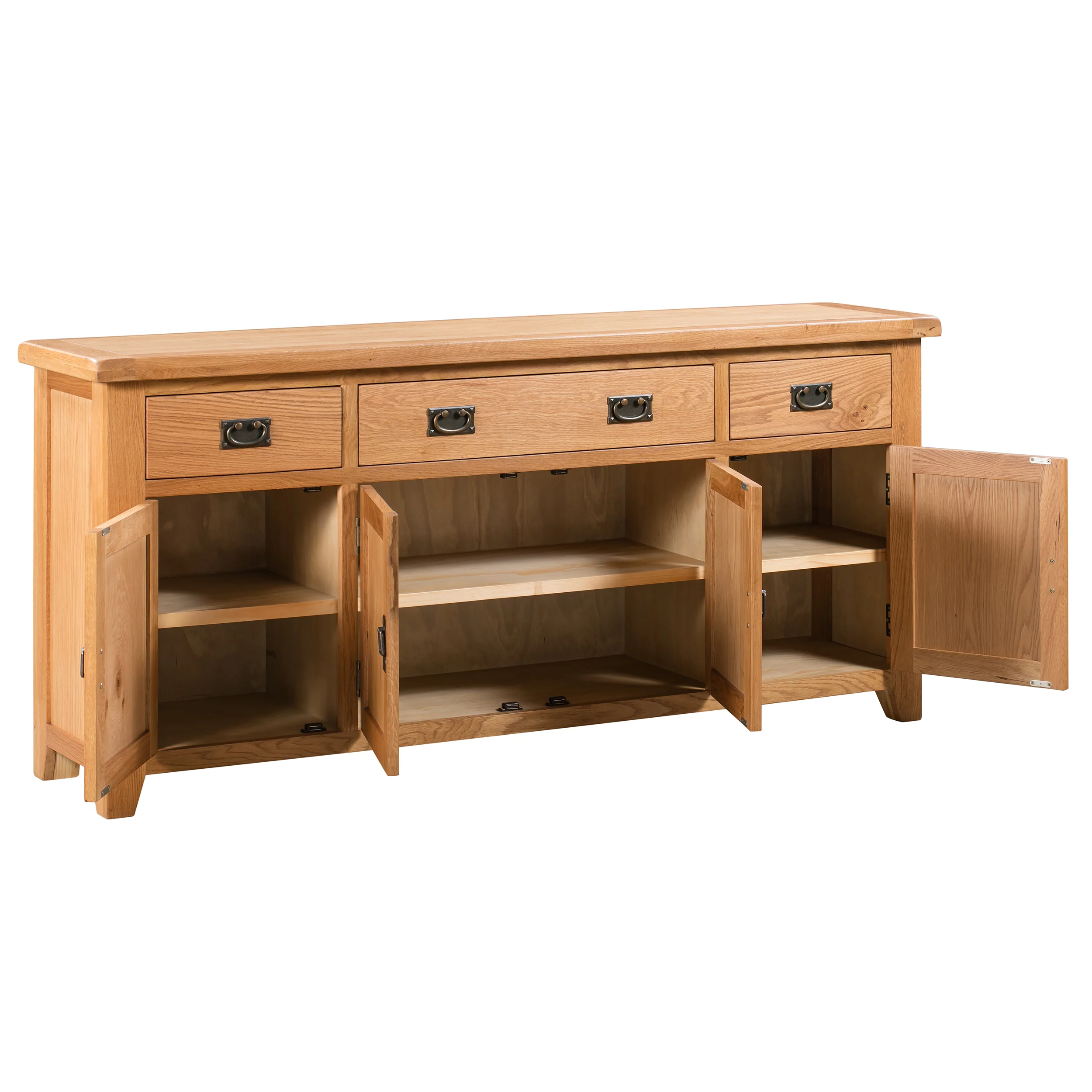 Cambridge Oak 4 Door 3 Drawer Sideboard - Image 5