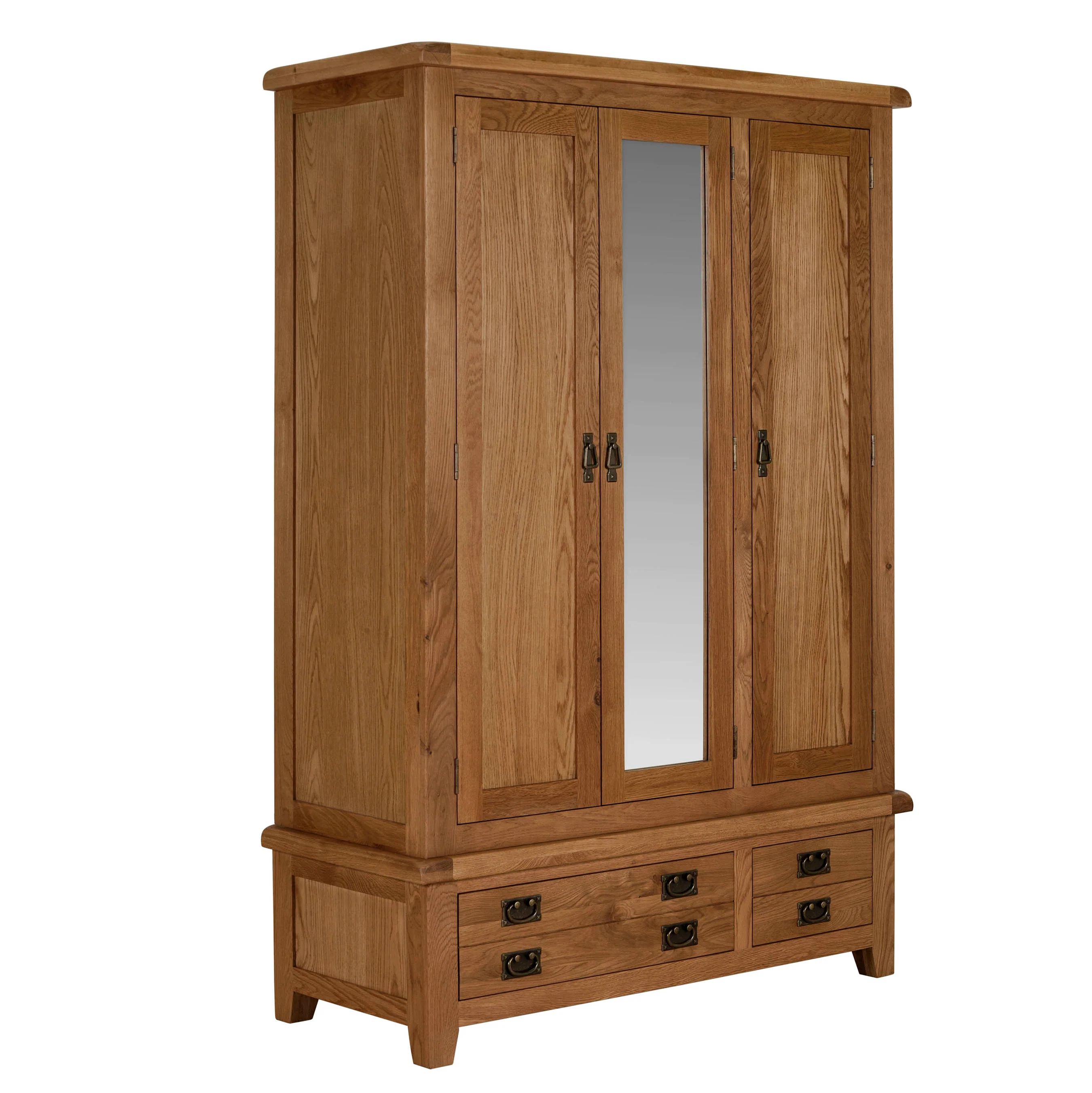 Cambridge Oak 3 Door 2 Drawer Wardrobe - Image 4