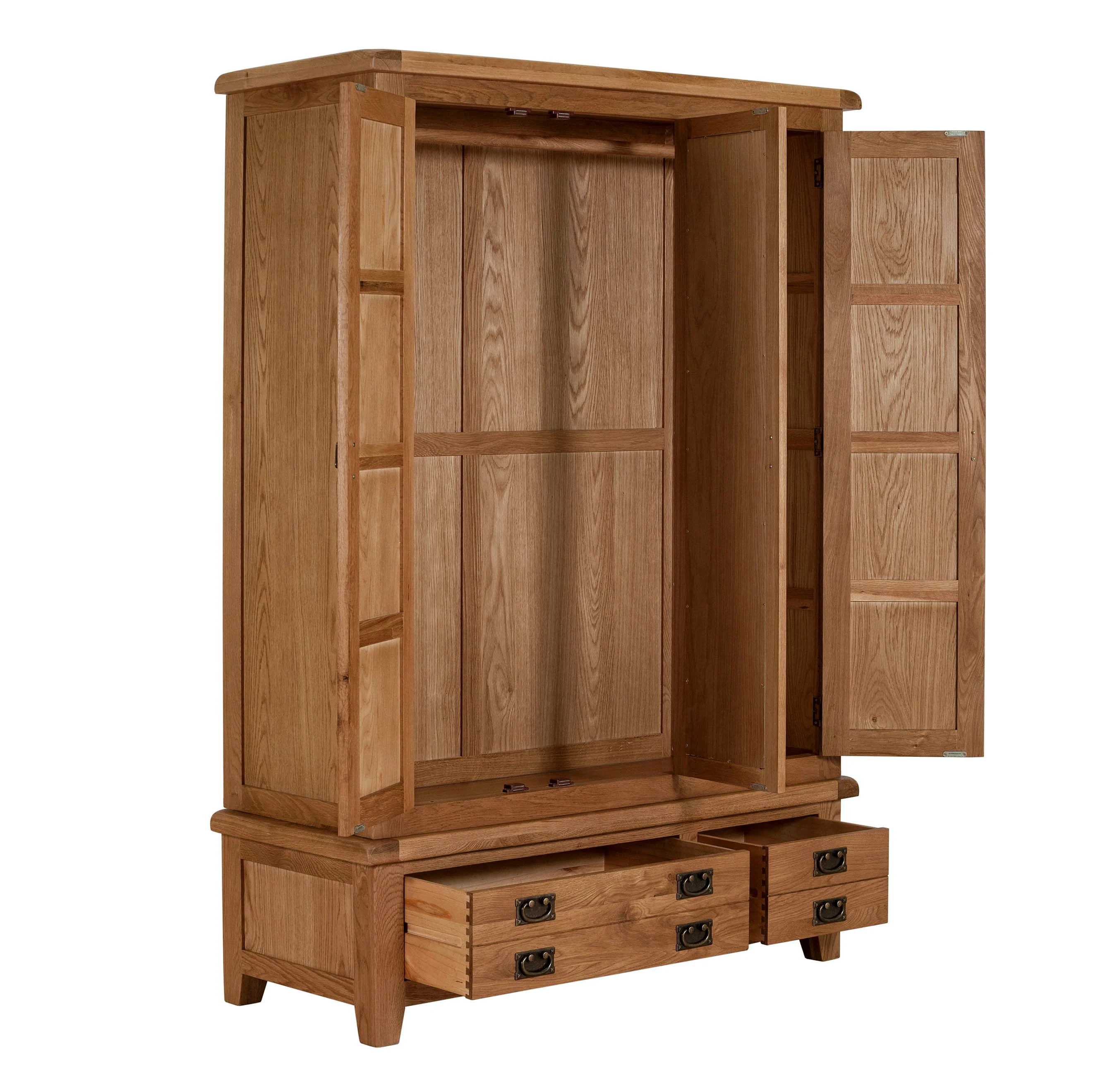 Cambridge Oak 3 Door 2 Drawer Wardrobe - Image 5