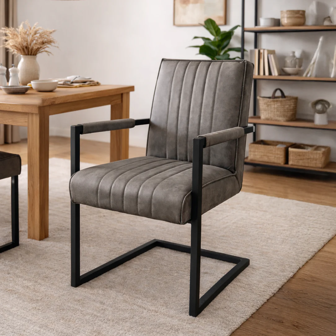 Camden Industrial Dining Chair | Grey