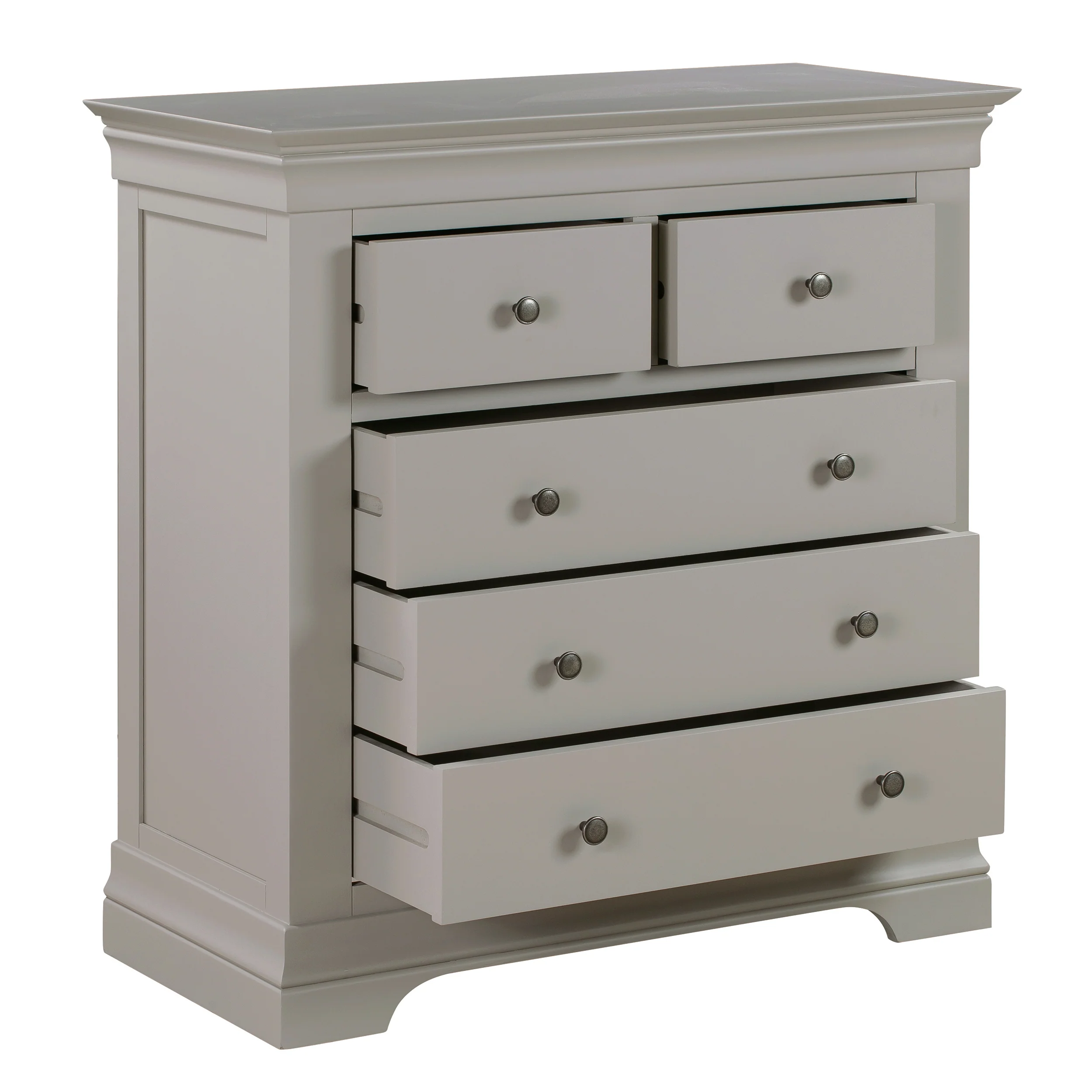 Chantilly Pebble Grey 2 Over 3 Chest Of Drawers - Image 3