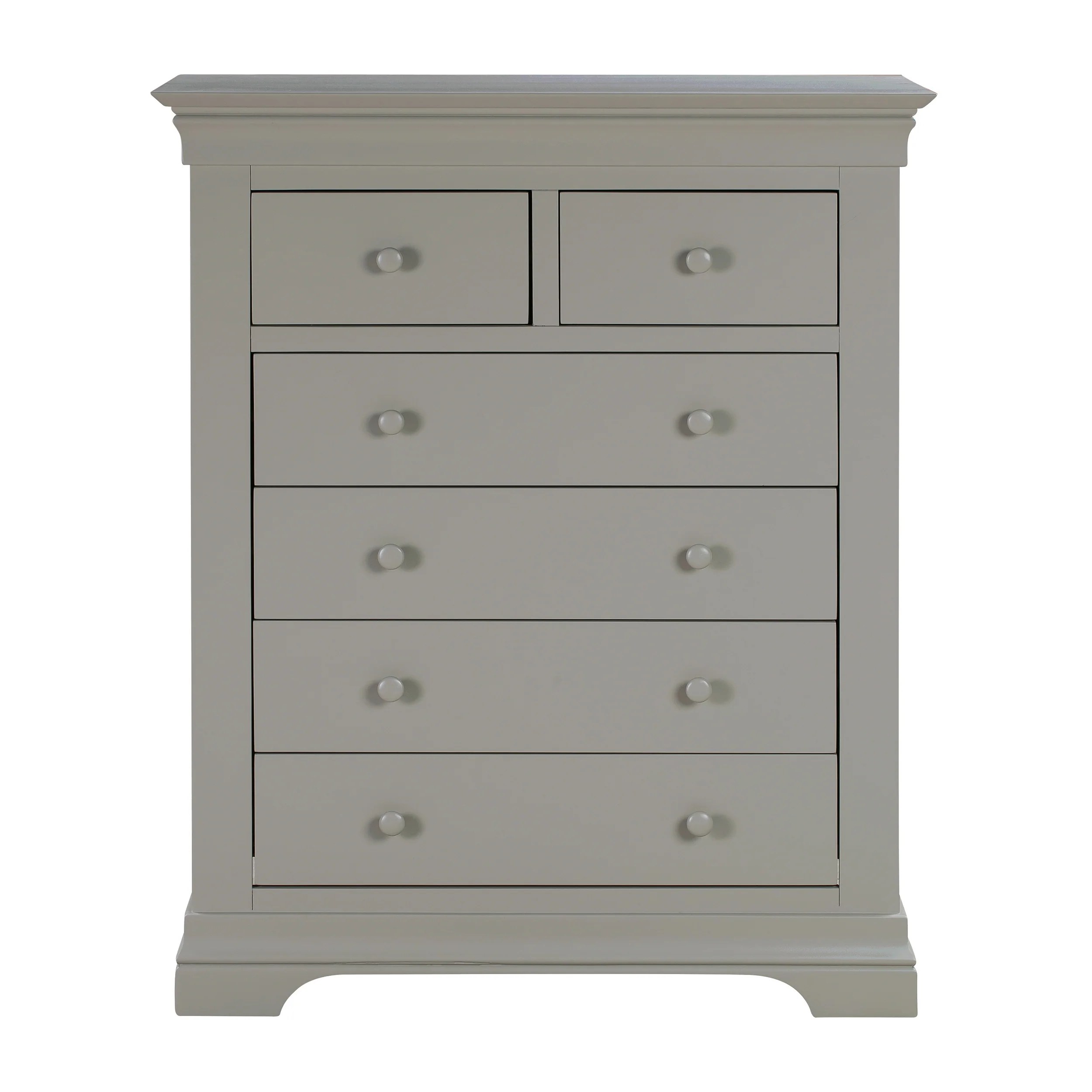 Chantilly Pebble Grey 2 Over 4 Chest Of Drawers - Image 4
