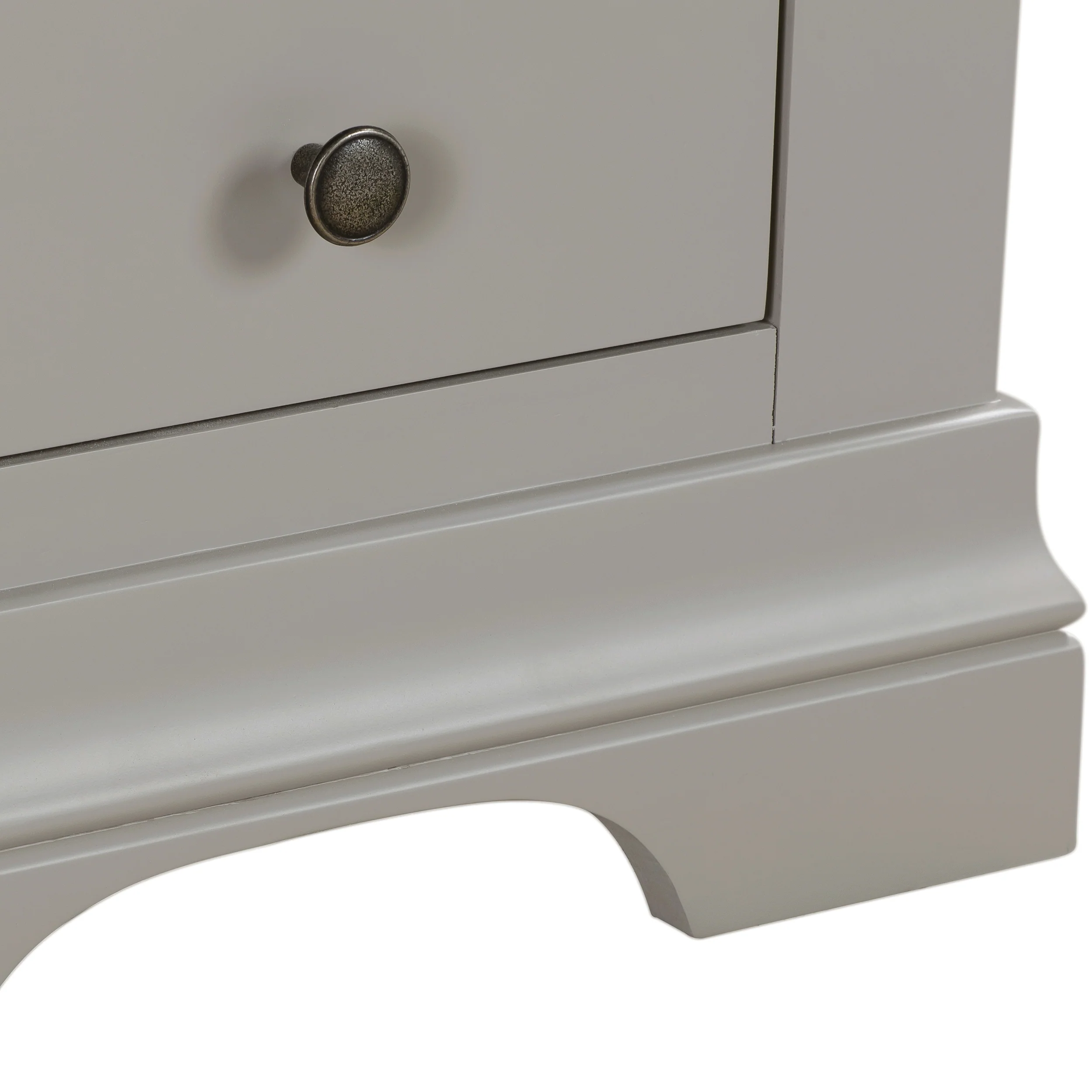 Chantilly Pebble Grey 3 Drawer Bedside Table - Image 4