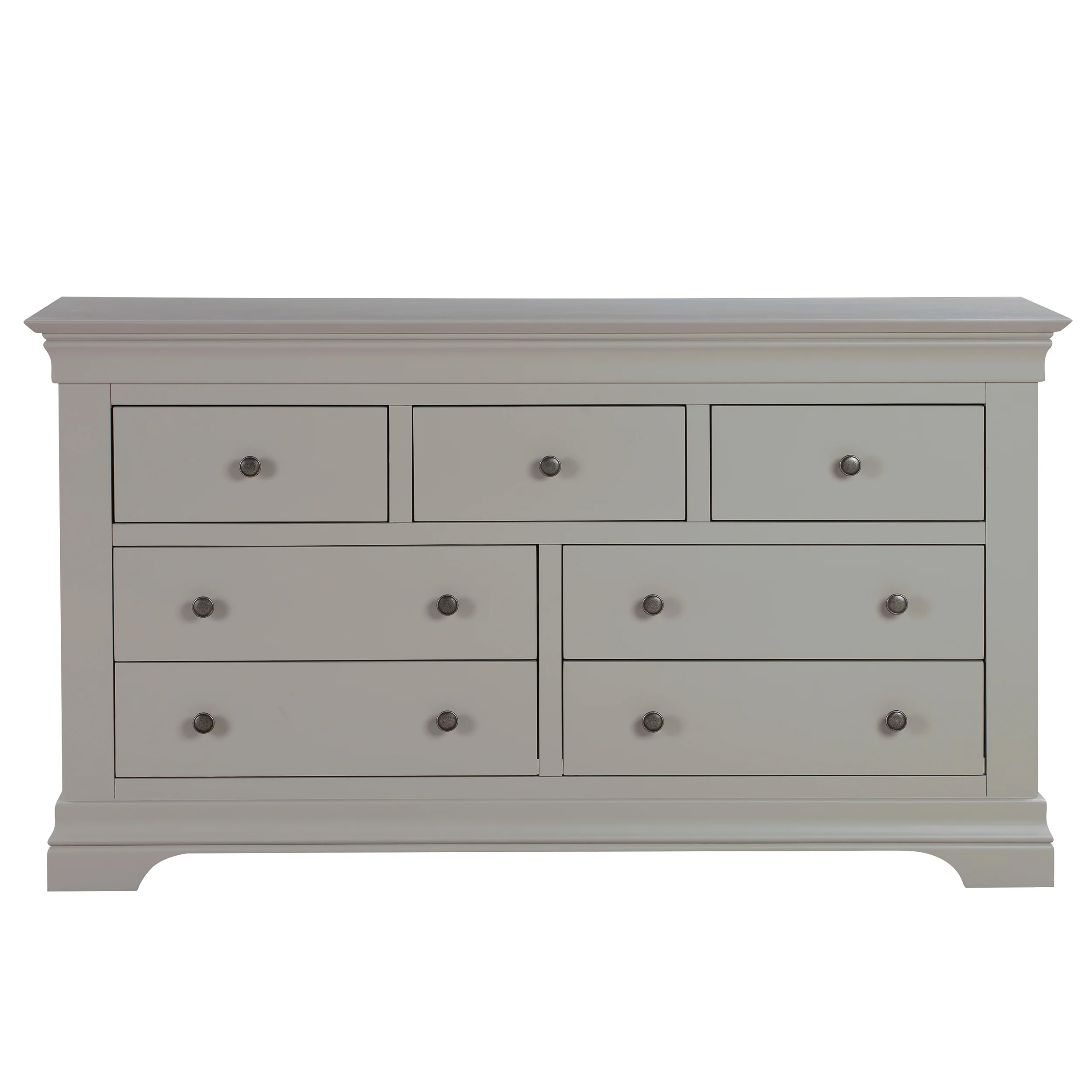 Chantilly Pebble Grey 3 Over 4 Chest Of Drawers - Image 4