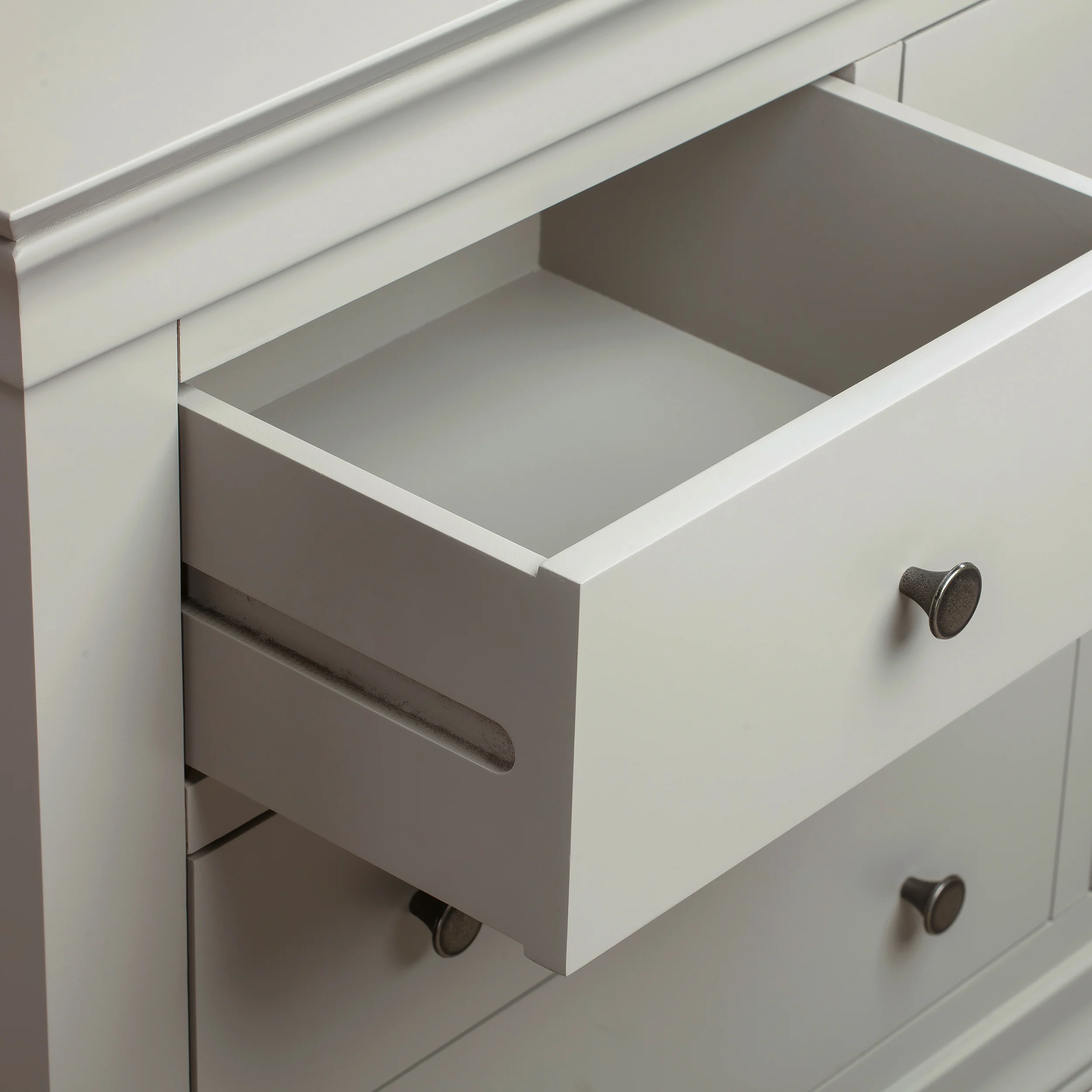 Chantilly Pebble Grey 3 Over 4 Chest Of Drawers - Image 6
