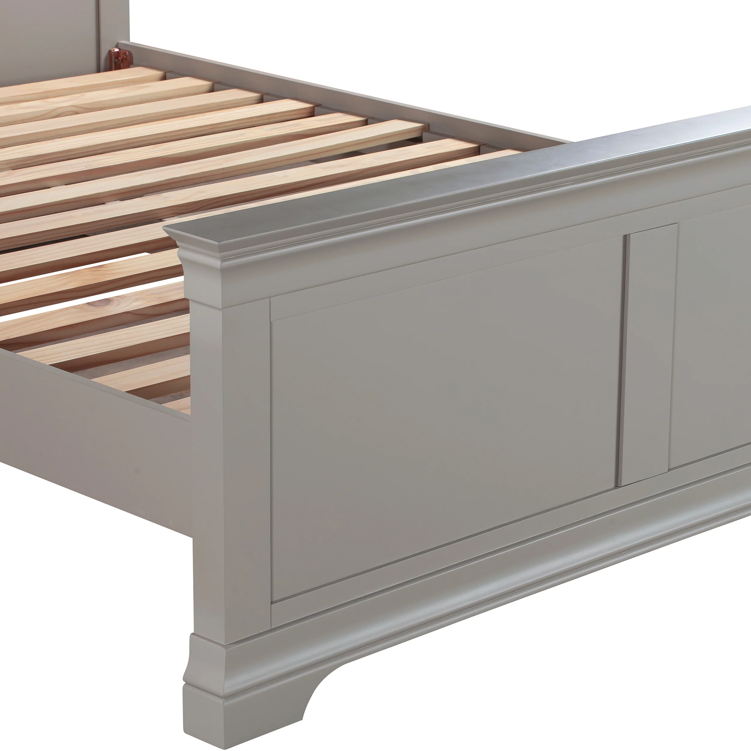 Chantilly Pebble Grey 5ft Kingsize Bed - Image 4