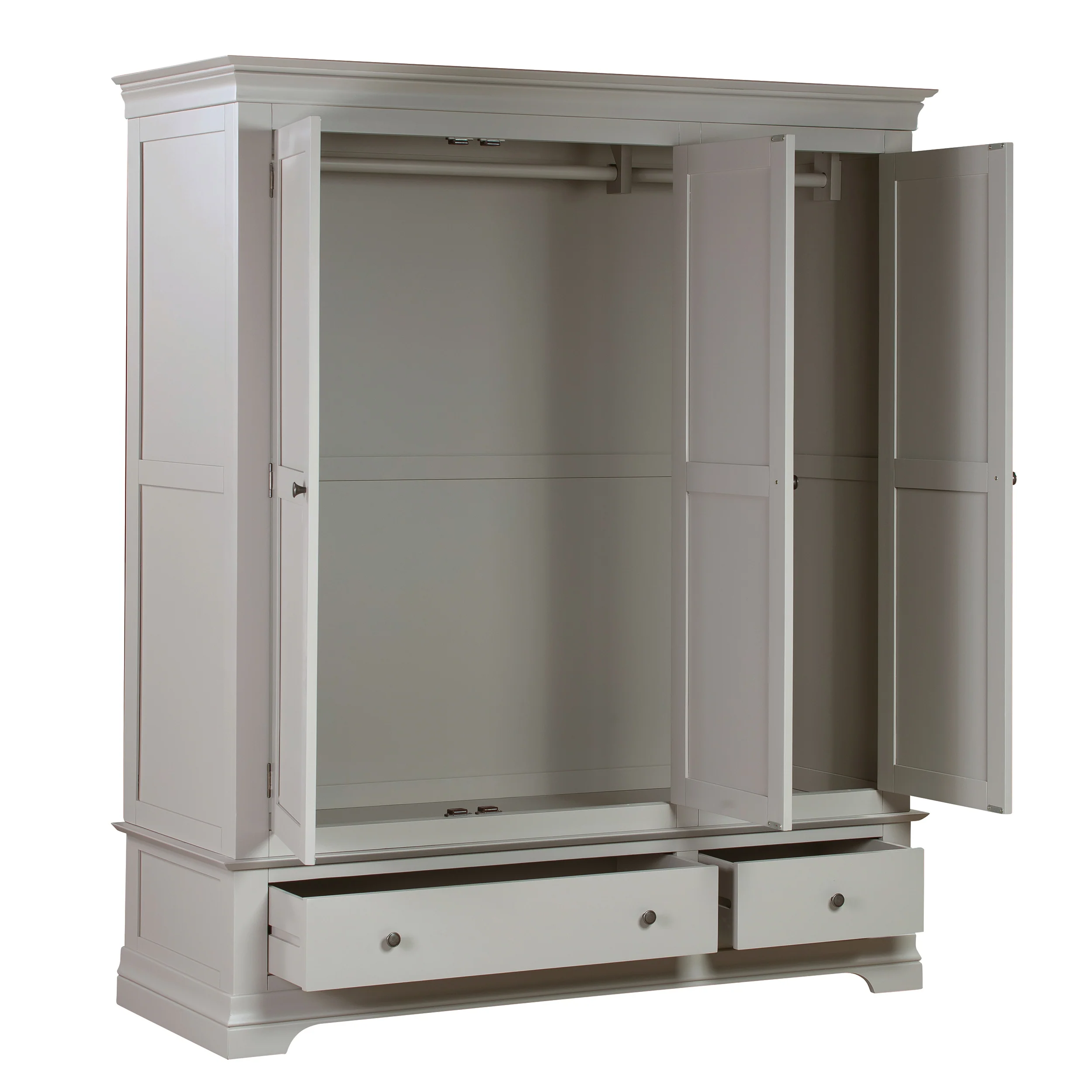 Chantilly Pebble Grey Triple Wardrobe - Image 3