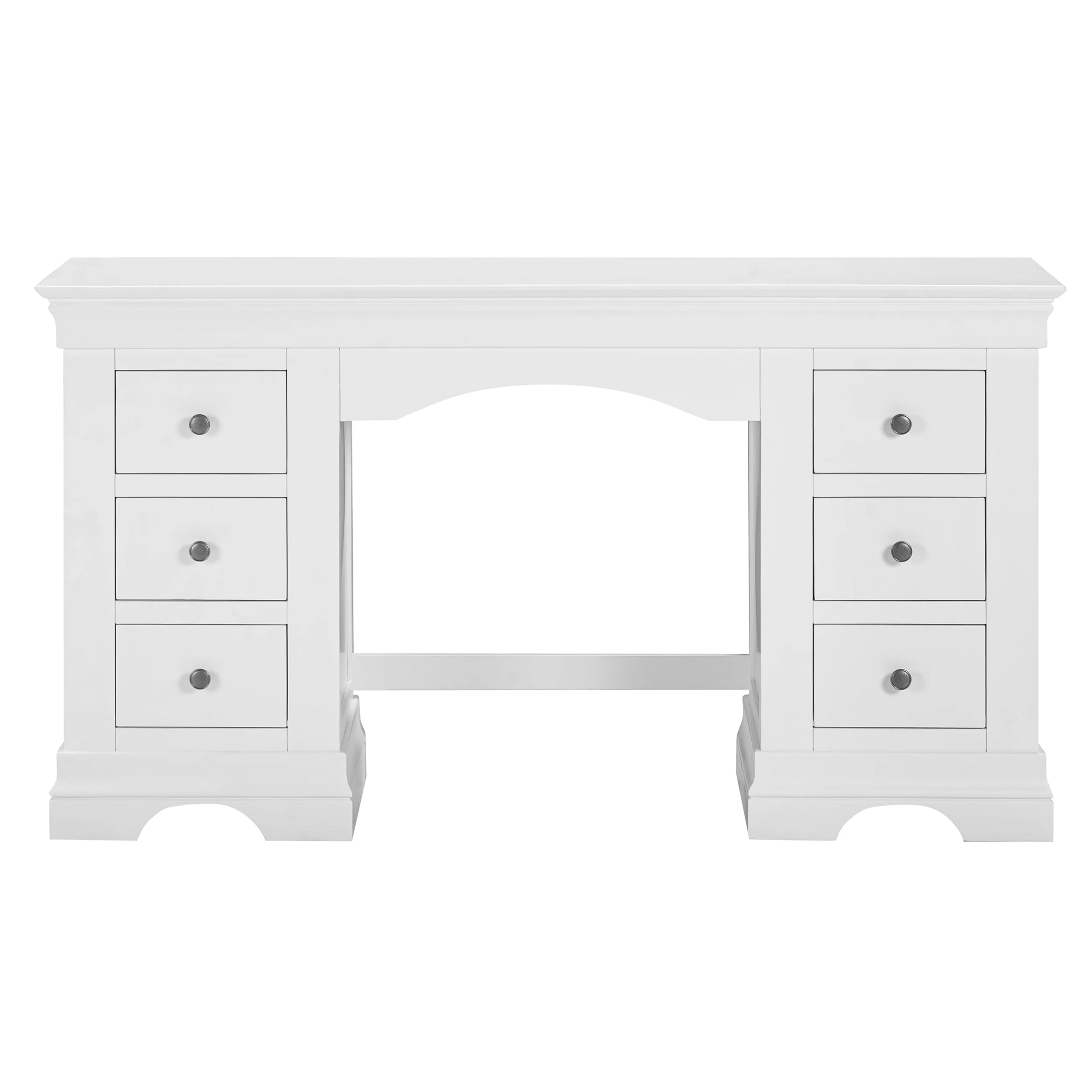 Chantilly Warm White Double Pedestal Dressing Table - Image 2