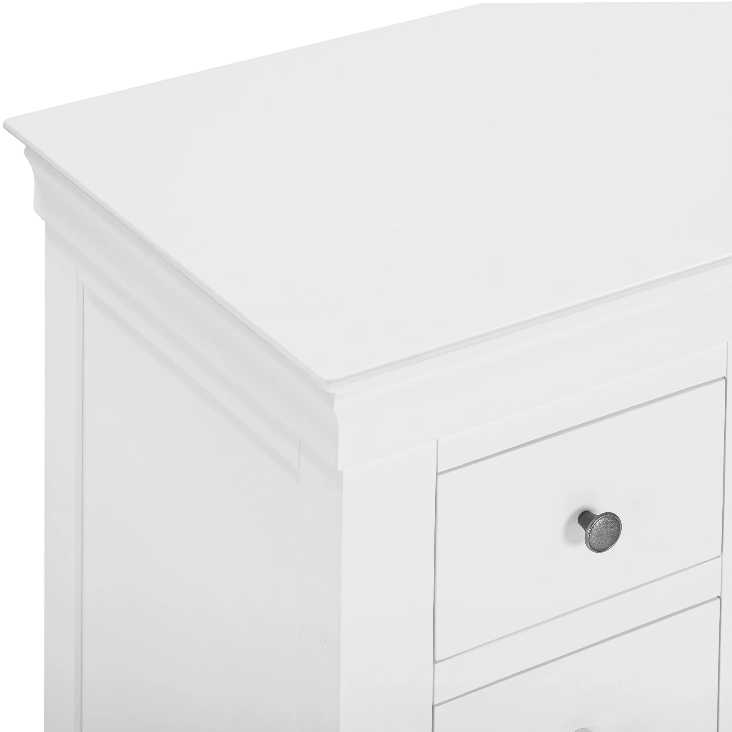 Chantilly Warm White Double Pedestal Dressing Table - Image 5