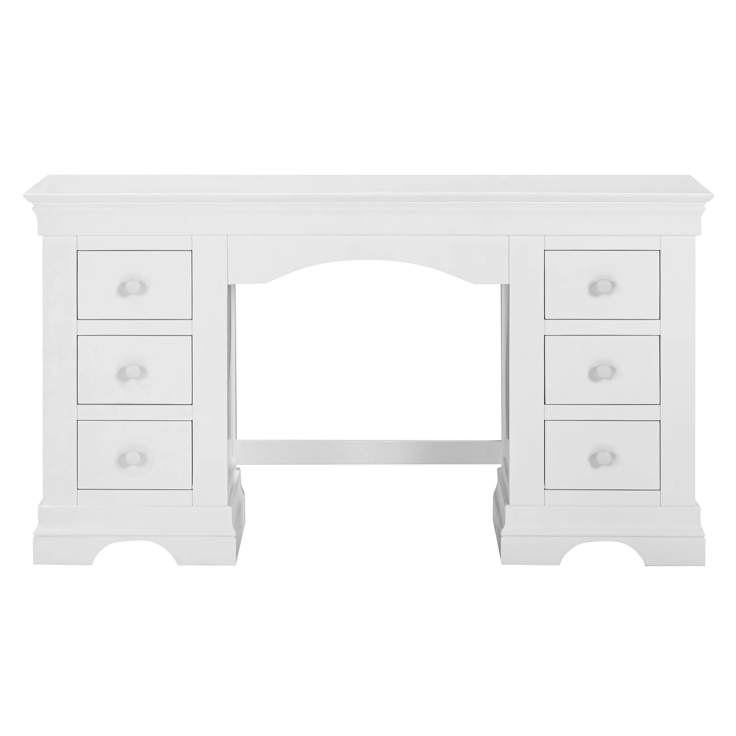 Chantilly Warm White Double Pedestal Dressing Table - Image 6