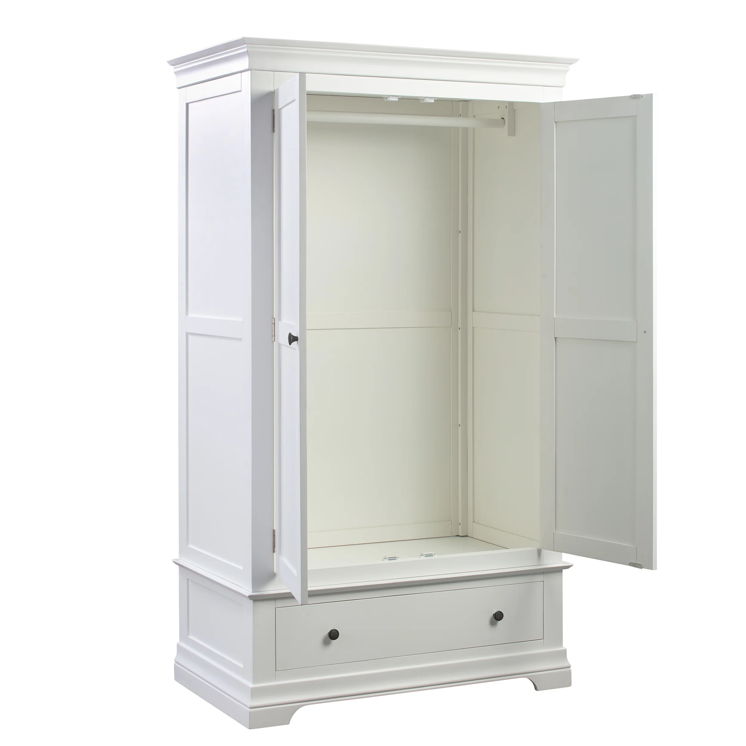 Chantilly Warm White Gents Single Shelf Wardrobe - Image 4