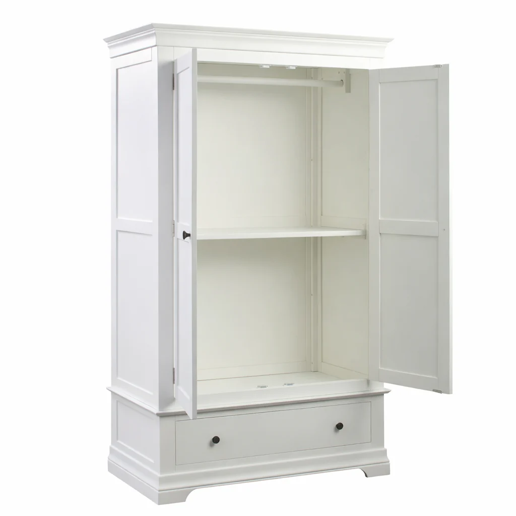 Chantilly Warm White Gents Single Shelf Wardrobe - Image 5