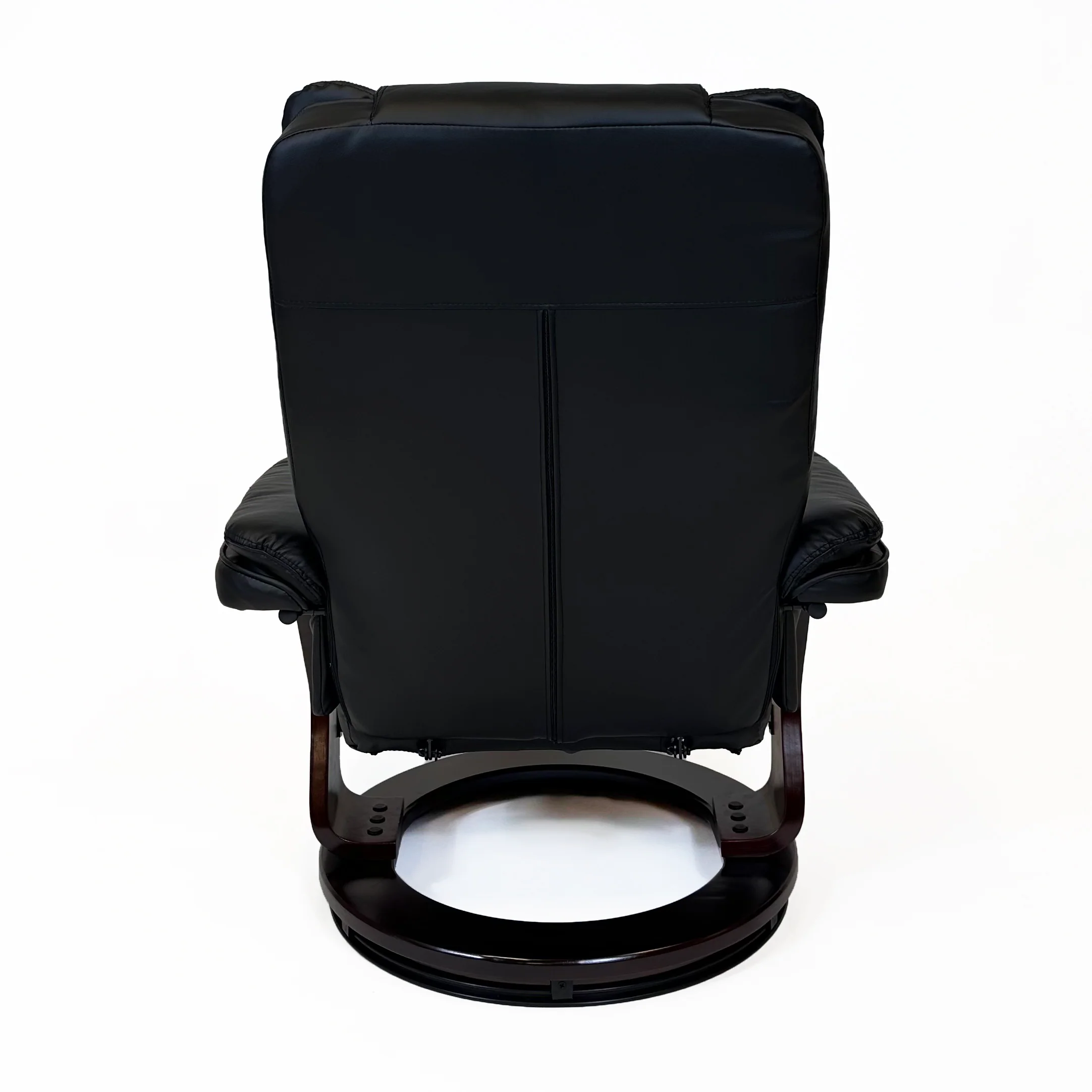 Charlton Swivel Recliner & Footstool | Black - Image 6