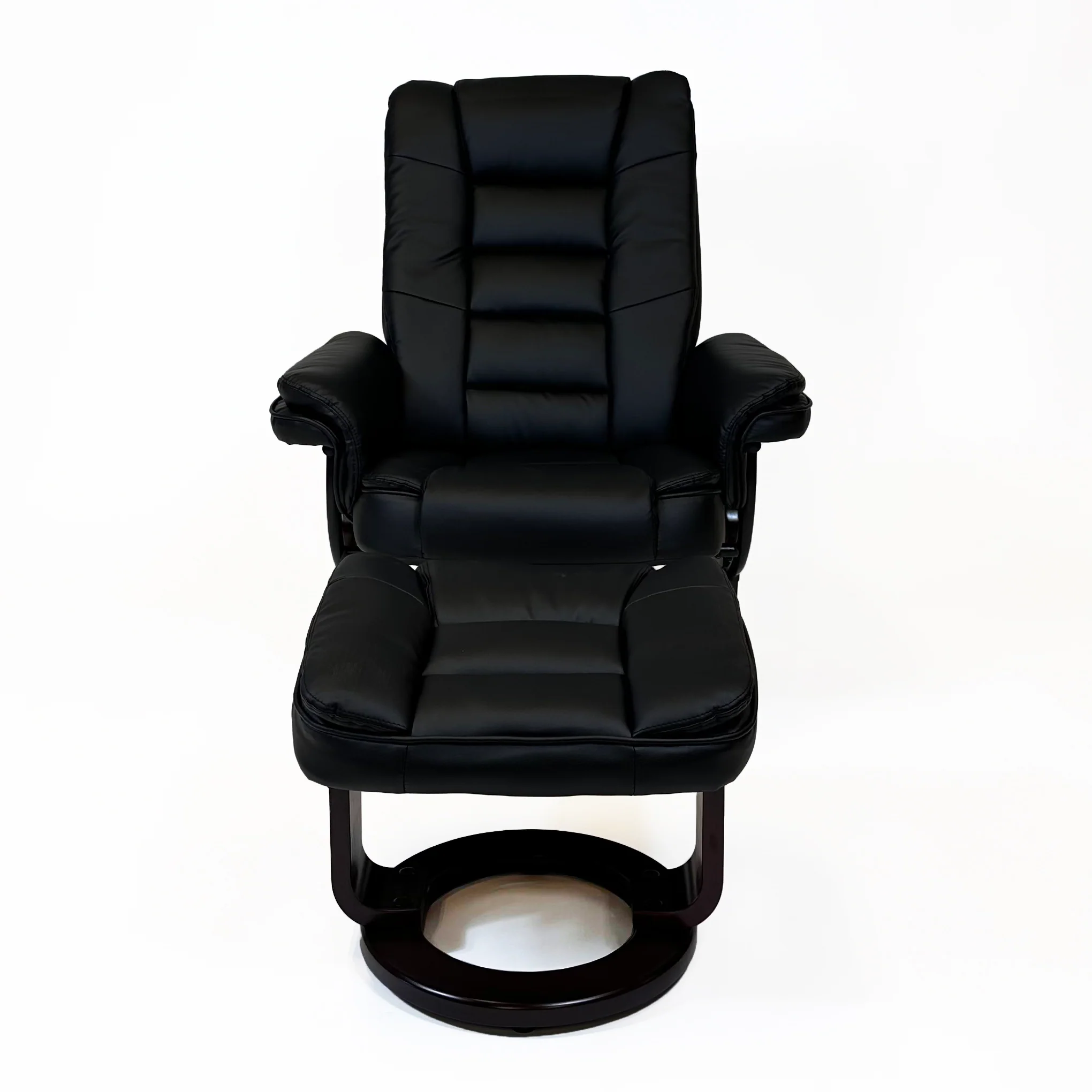Charlton Swivel Recliner & Footstool | Black - Image 7