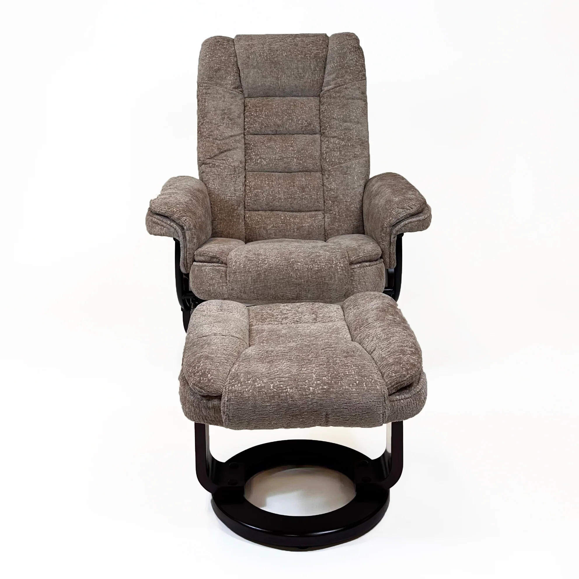 Charlton Swivel Recliner & Footstool | Khaki - Image 8