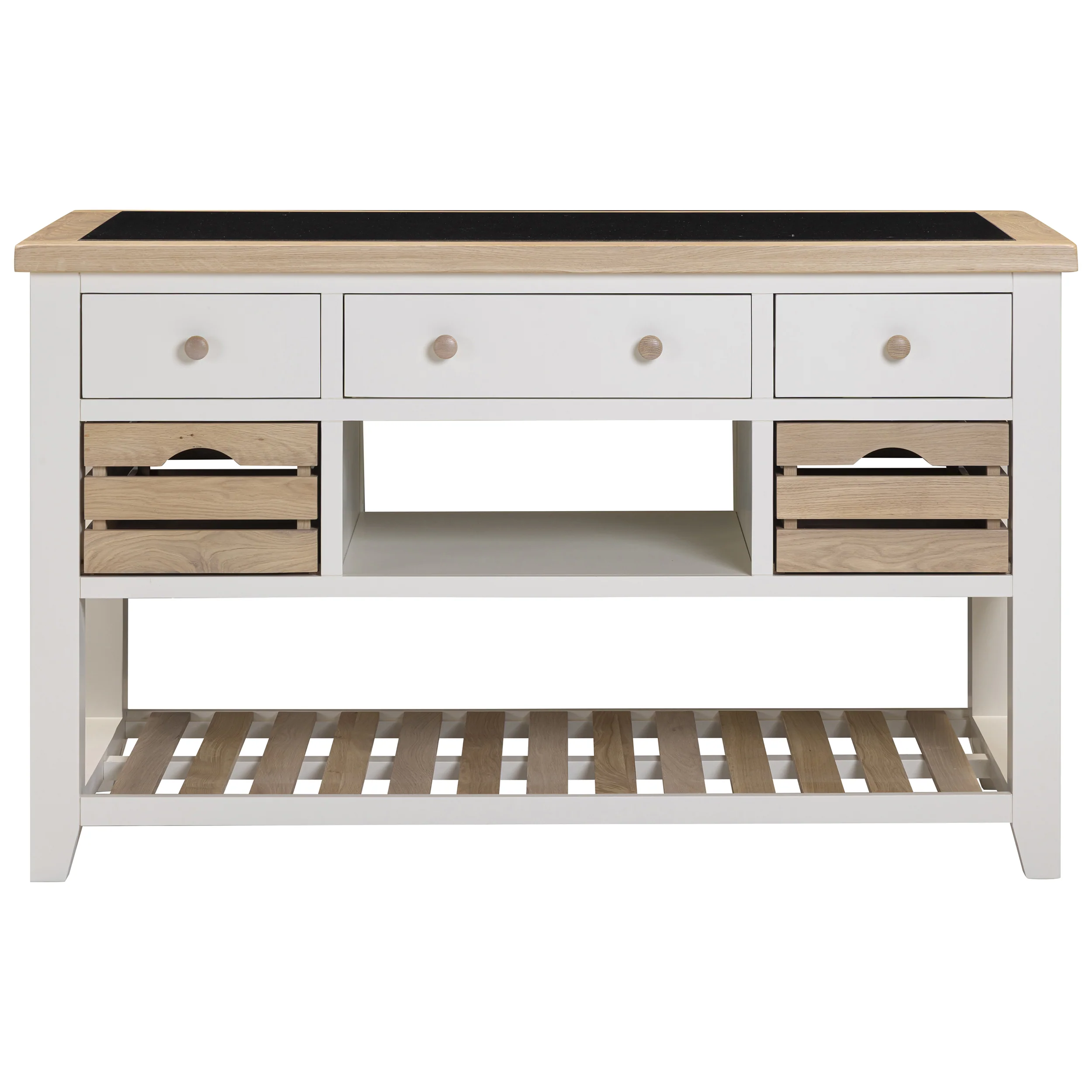 Chester Classic Cream Large Kitchen Island with Black Granite Top - Image 3