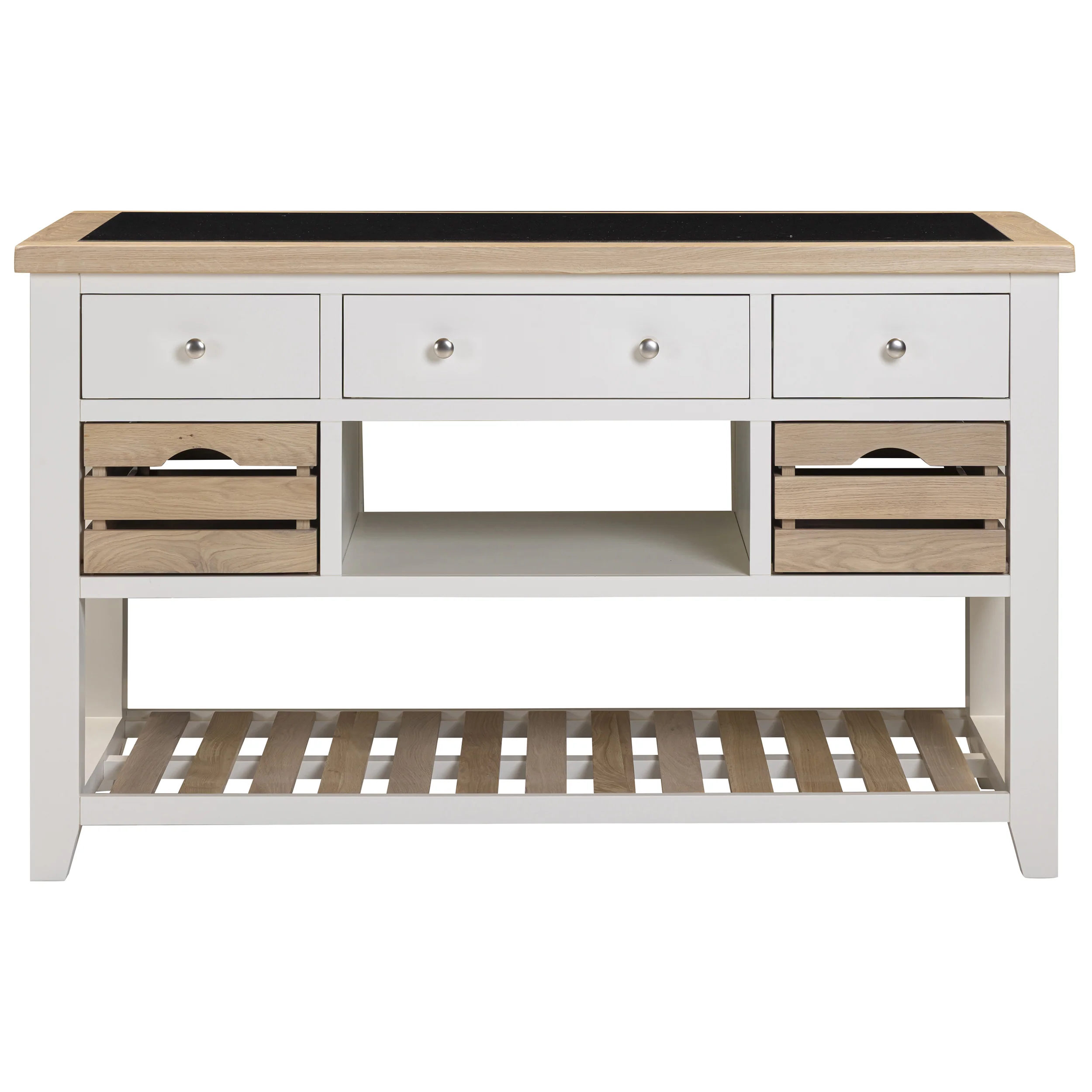 Chester Classic Cream Large Kitchen Island with Black Granite Top - Image 4