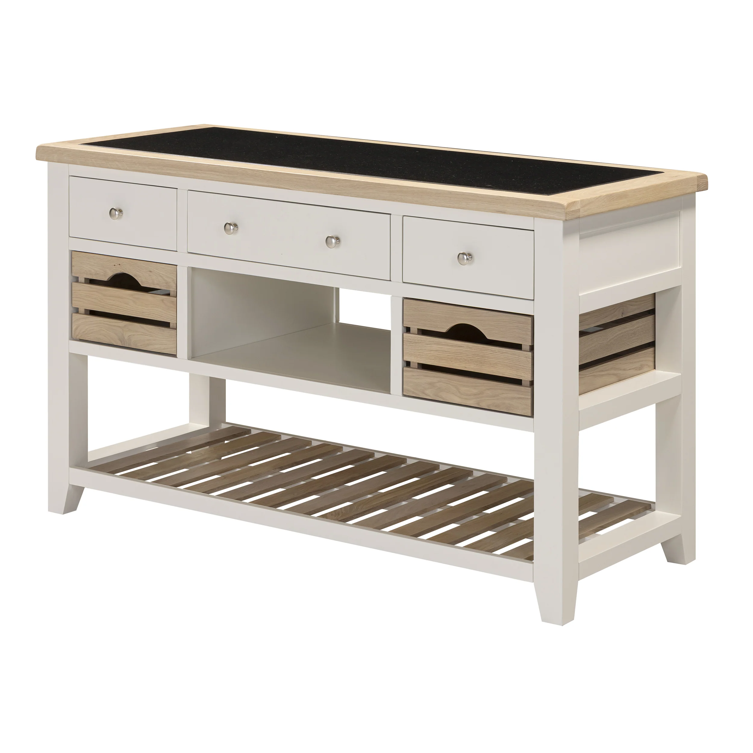 Chester Classic Cream Large Kitchen Island with Black Granite Top - Image 5