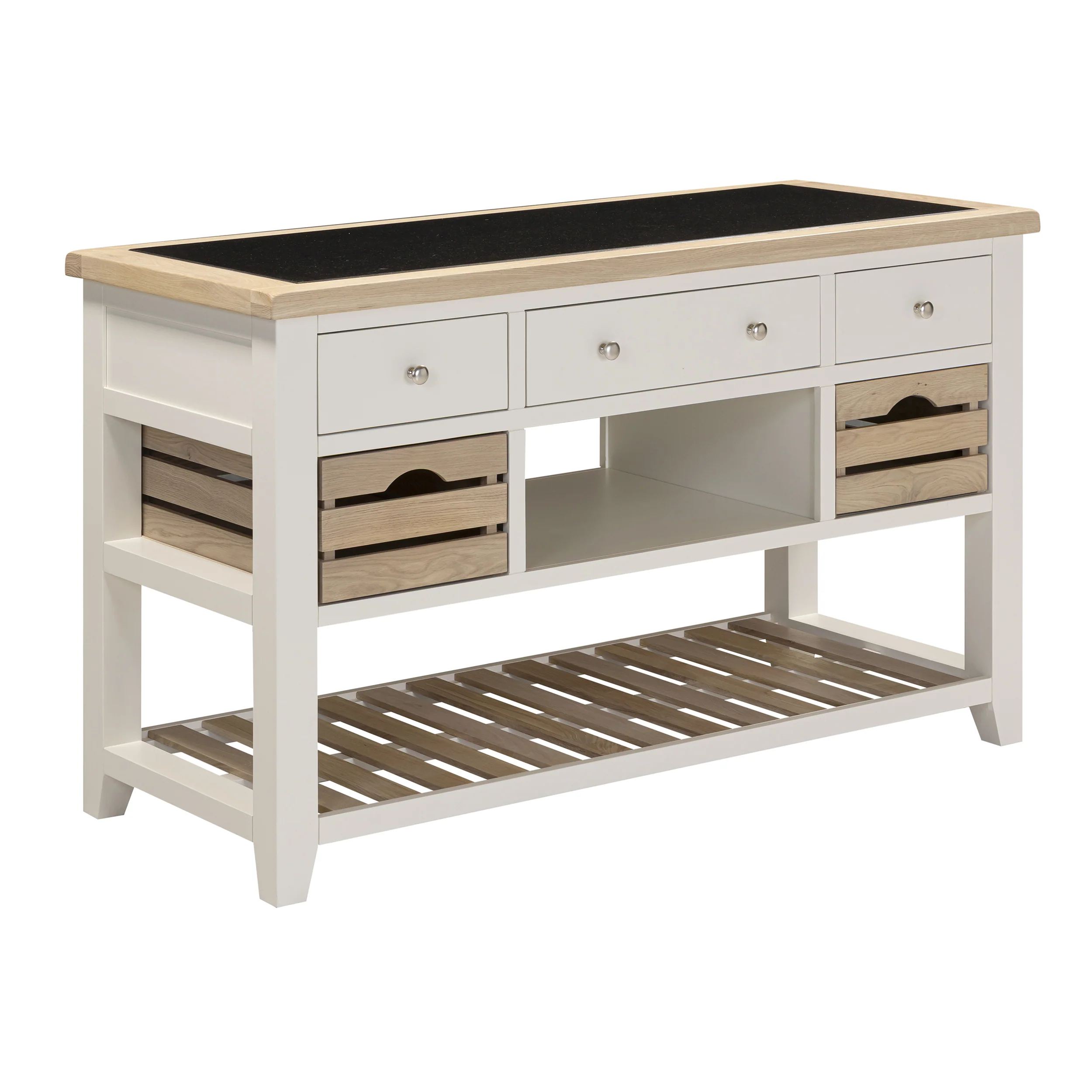 Chester Classic Cream Large Kitchen Island with Black Granite Top - Image 6